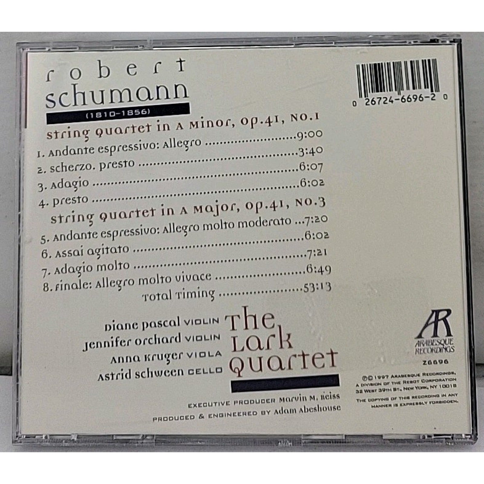 Qt Str 1/3 by R. Schumann (CD, 1997)