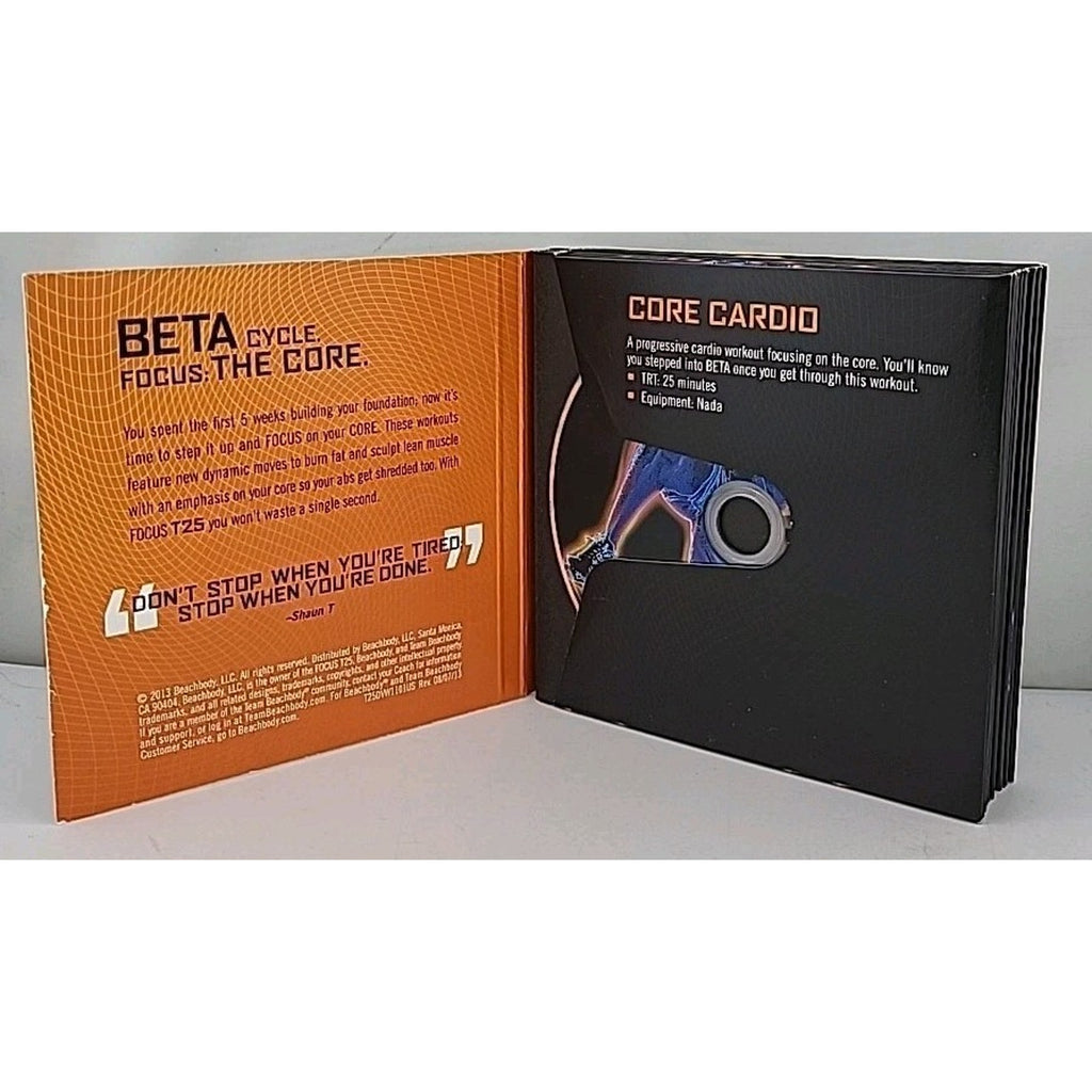 Beachbody Focus T25 Alpha CD Set Workout Nutrition Guide *Missing 1 Disc*