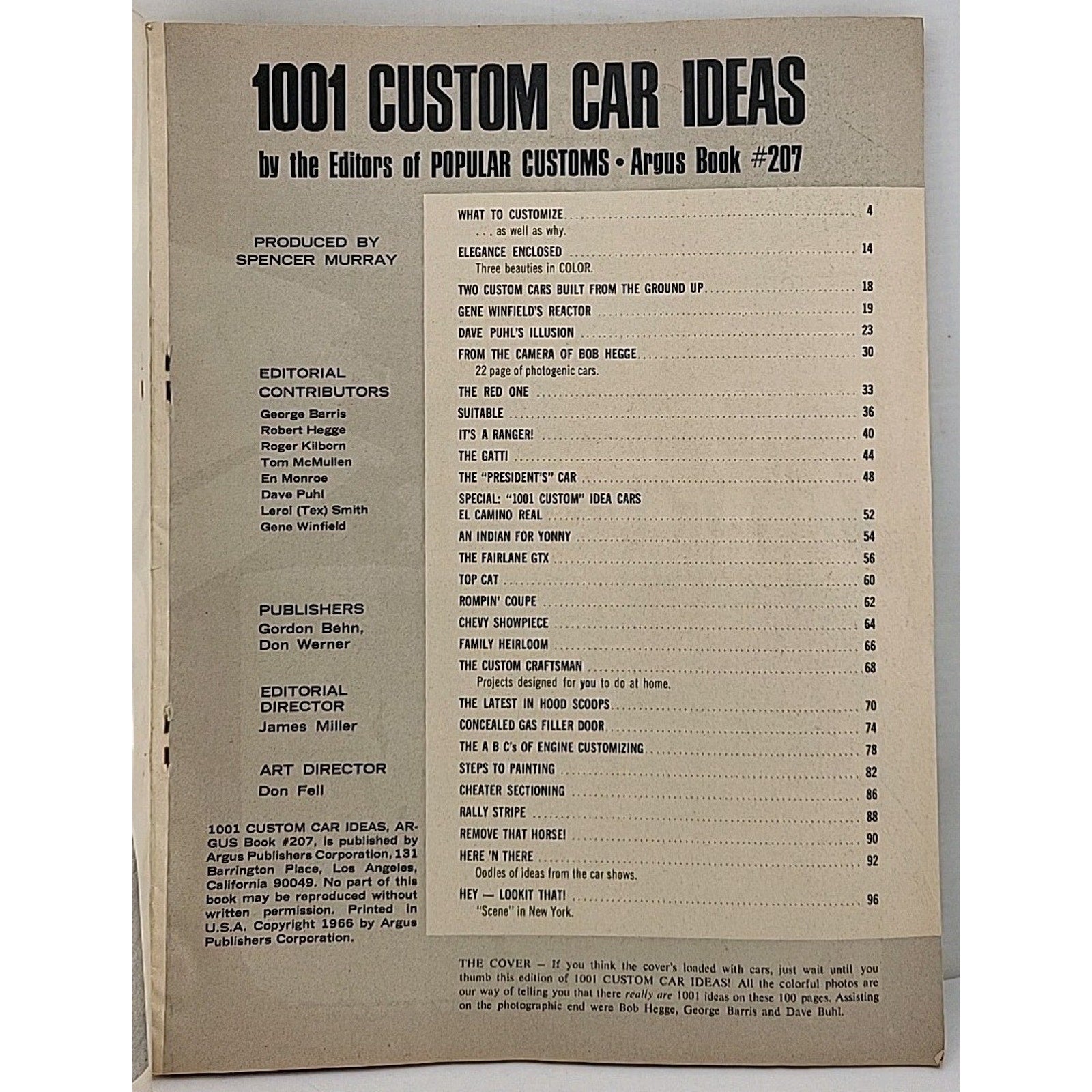 1001 Custom Car Ideas Magazine Argus Book #207