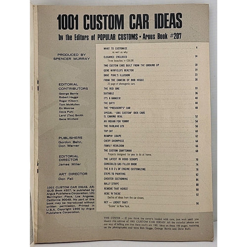 1001 Custom Car Ideas Magazine Argus Book #207