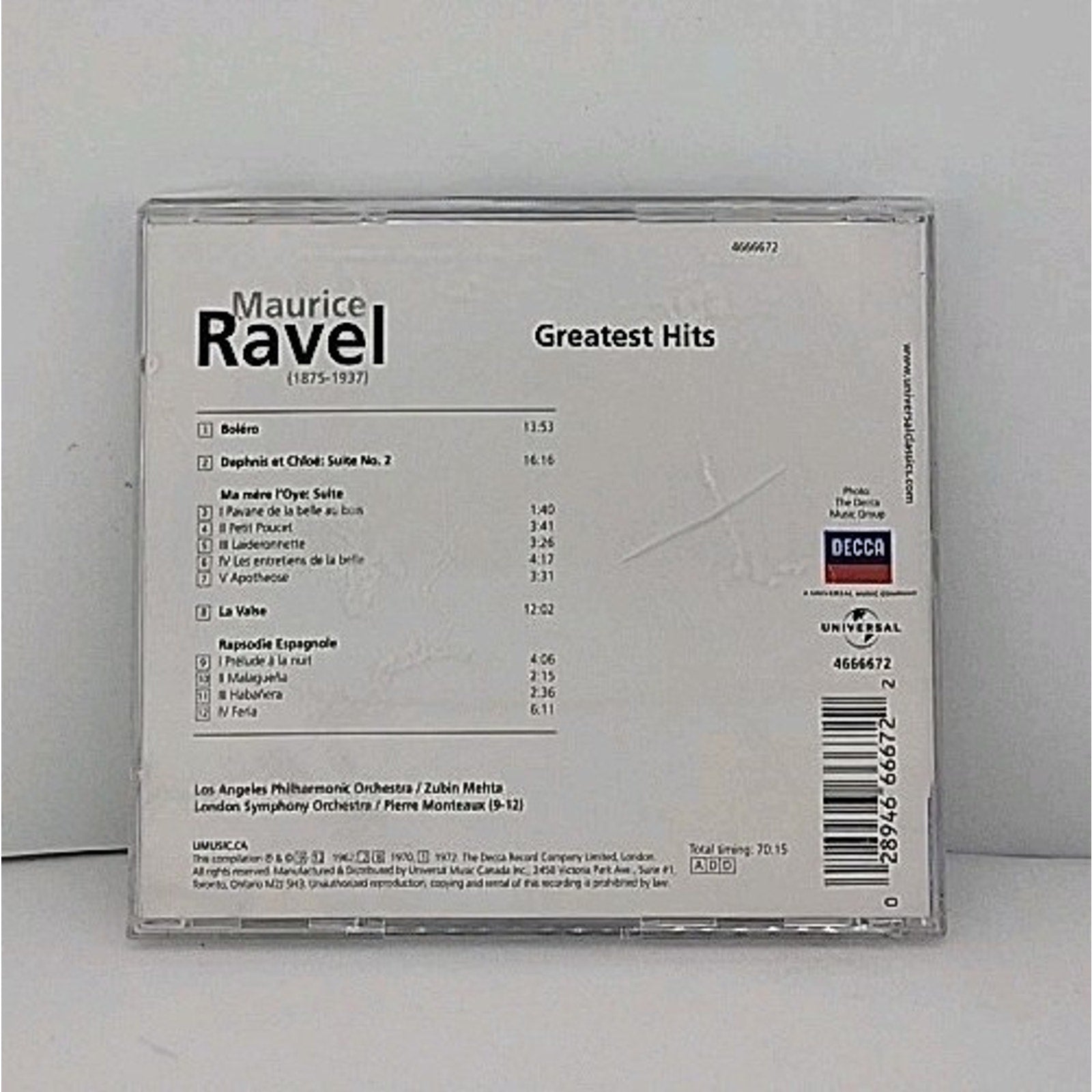 Maurice Ravel - Greatest Hits CD