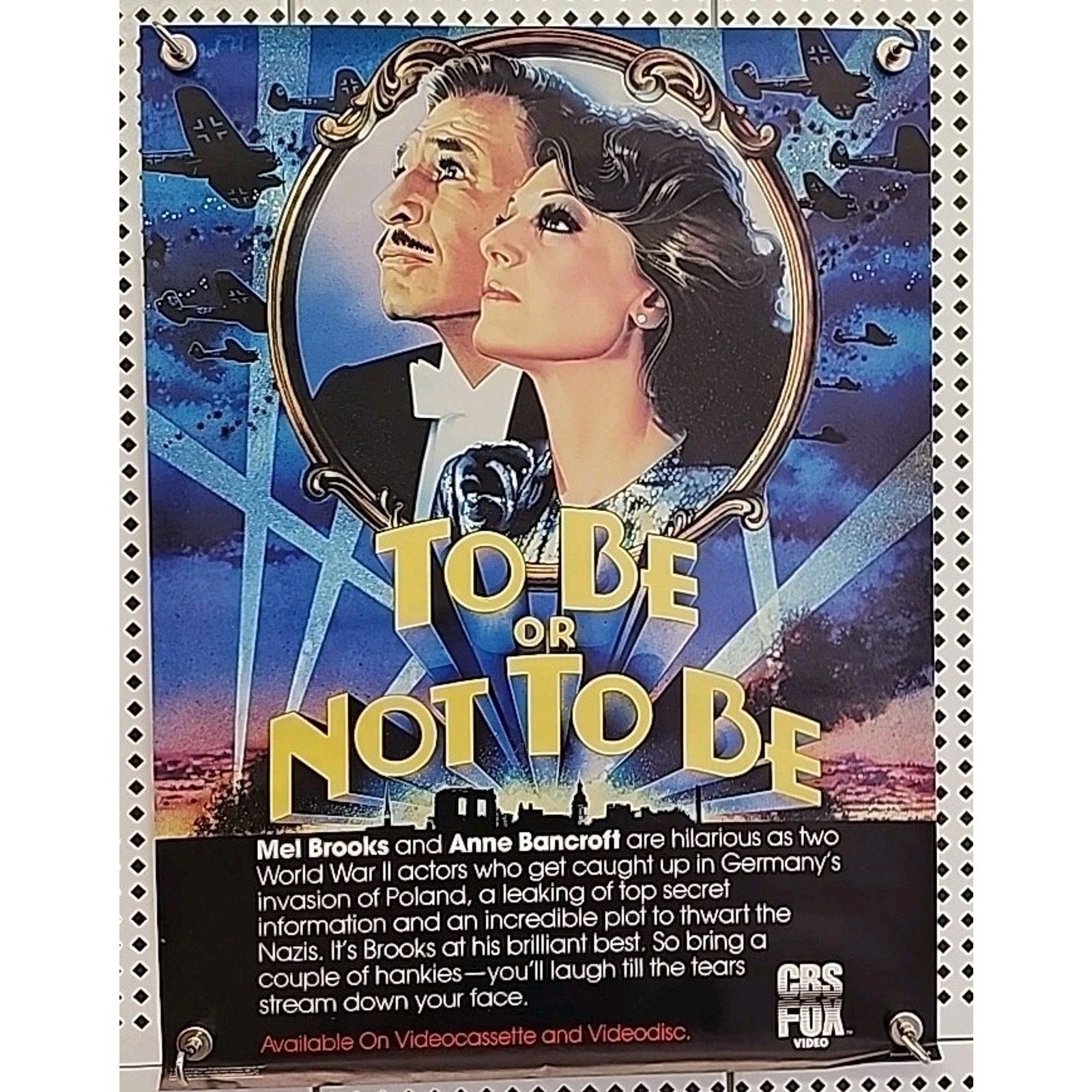 To Be or Not To Be 1983 VHS Release Movie Poster 15x20 Mel Brooks