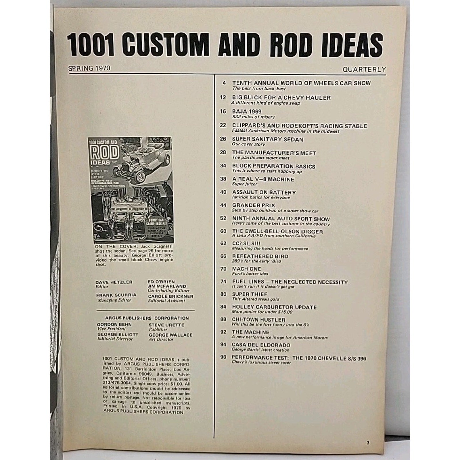 1001 Custom And Rod Ideas Magazine - Spring 1970