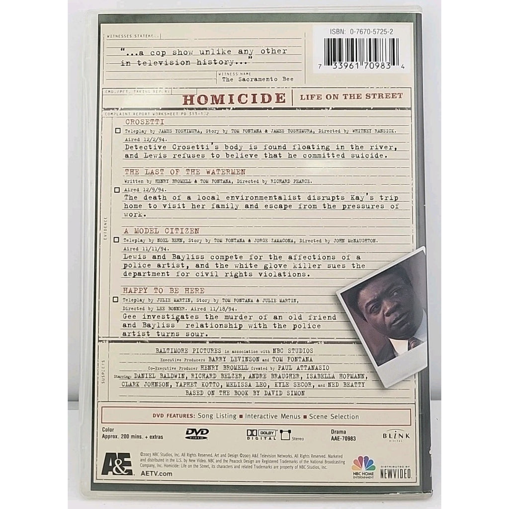 Homicide-Life on the Street: Season 3 (DVD, Vol. 2, 1994)