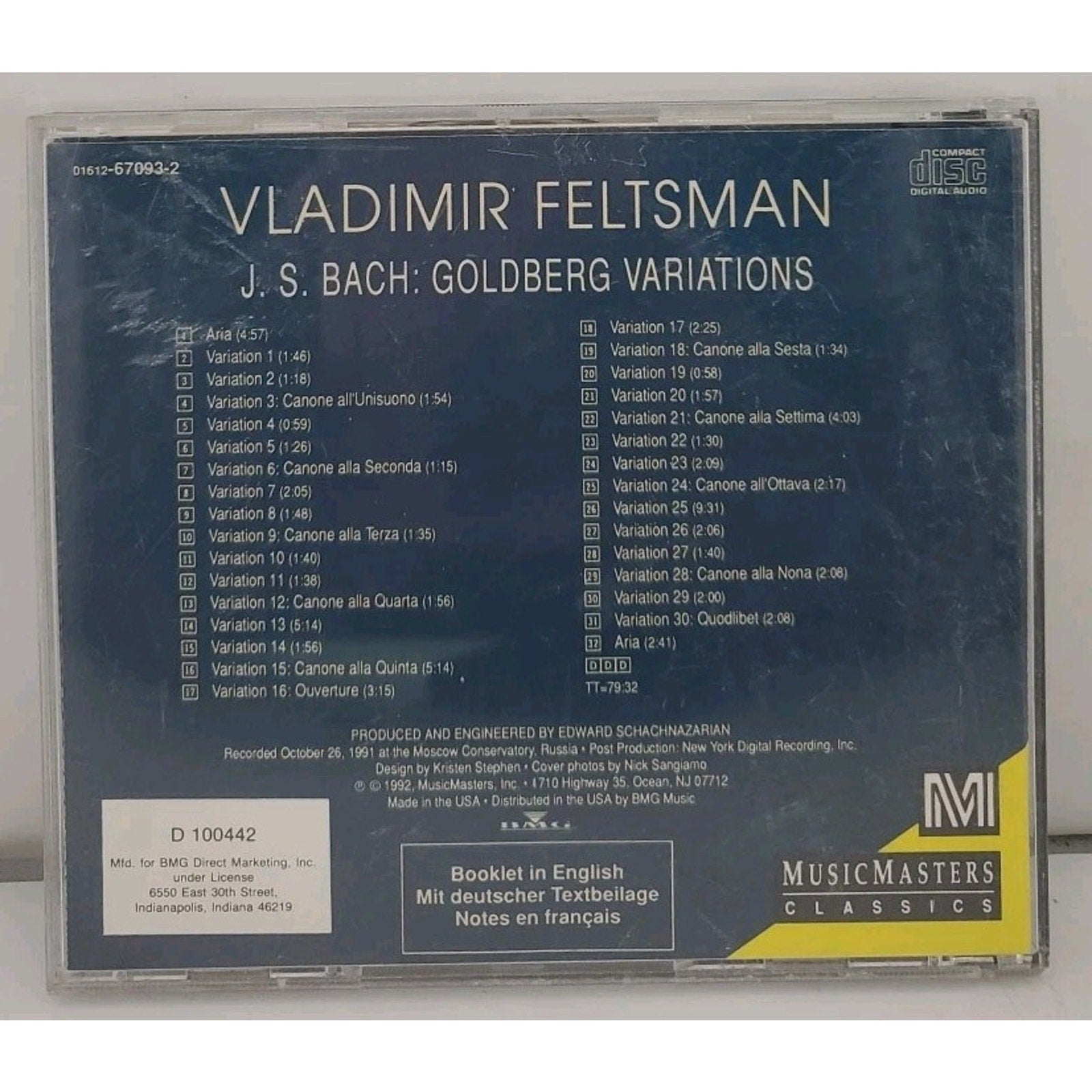 Vladimir Feltsman, Johann Sebastian Bach - Goldberg Variations - (CD)