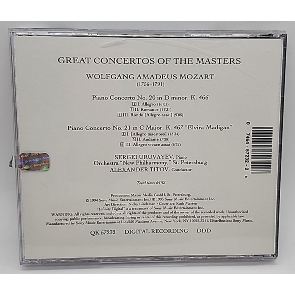 Piano Concertos 20 & 21 by Sergei Uruvayev (CD, 1994)