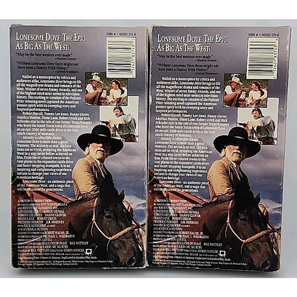 Lonesome Dove VHS Boxed Set Collectors Edition 1991 4 Parts
