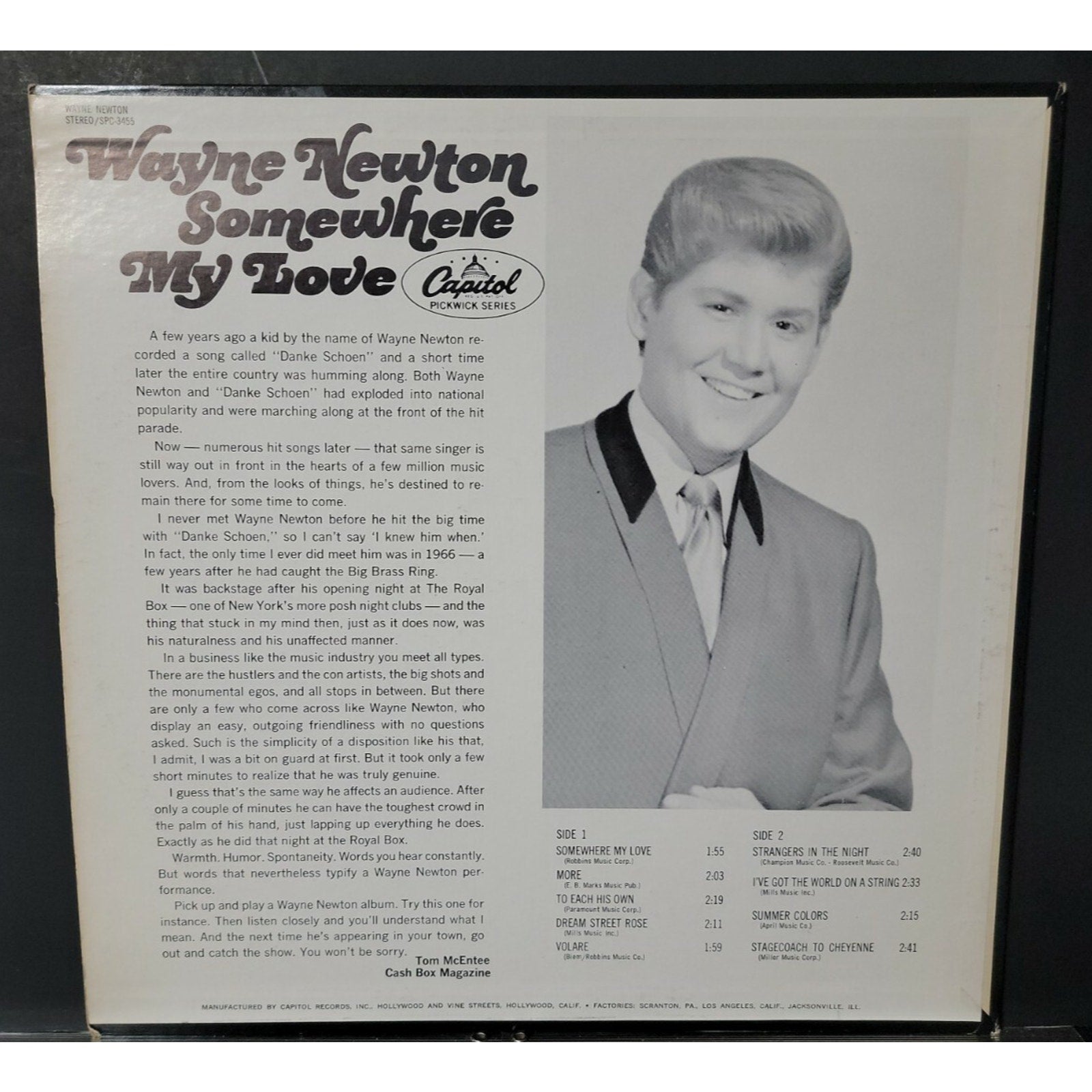 Wayne Newton Somewhere My Love (Vinyl)