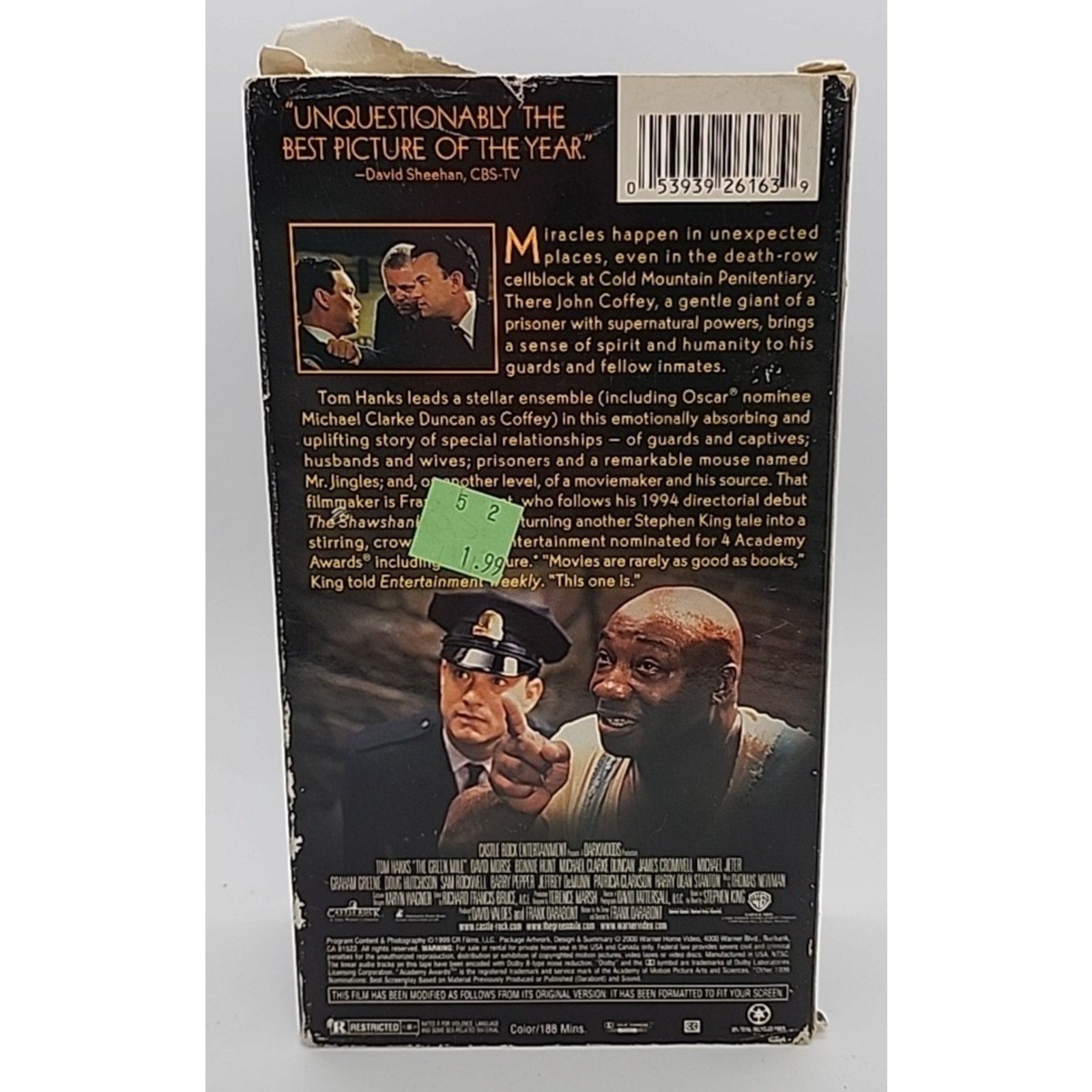 The Green Mile VHS 2-Tape Set Tom Hanks