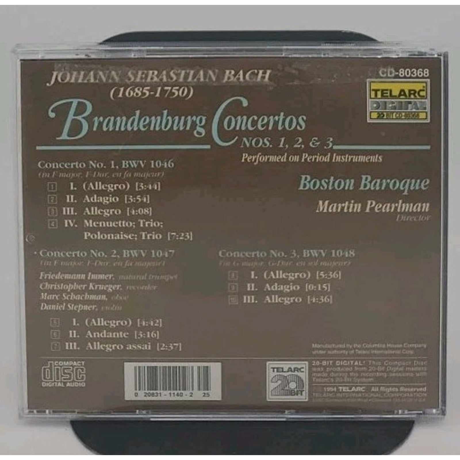 Bach: Brandenburg Concertos Nos. 1, 2, & 3 Music (CD)