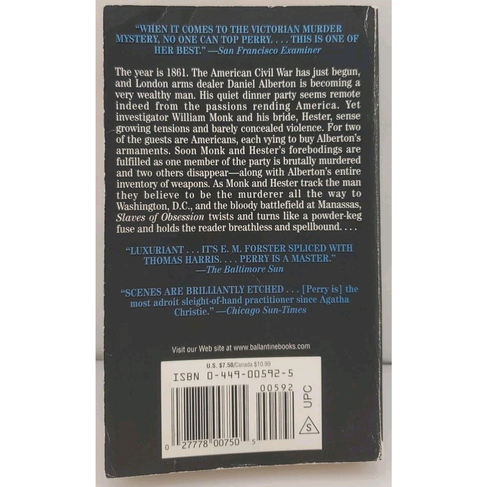 Slaves of Obsession by Anne Perry (2001, Mass Market)