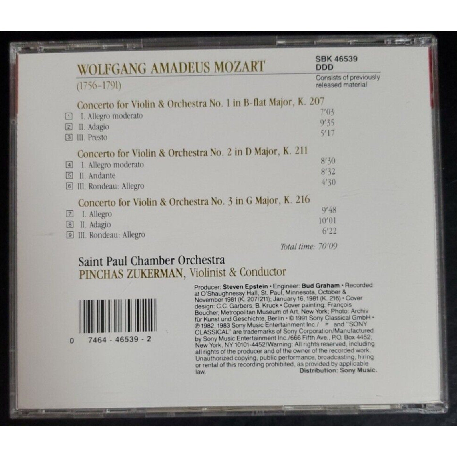 Mozart: Violin Concerti 1-3 (Essential Classics) - Audio CD