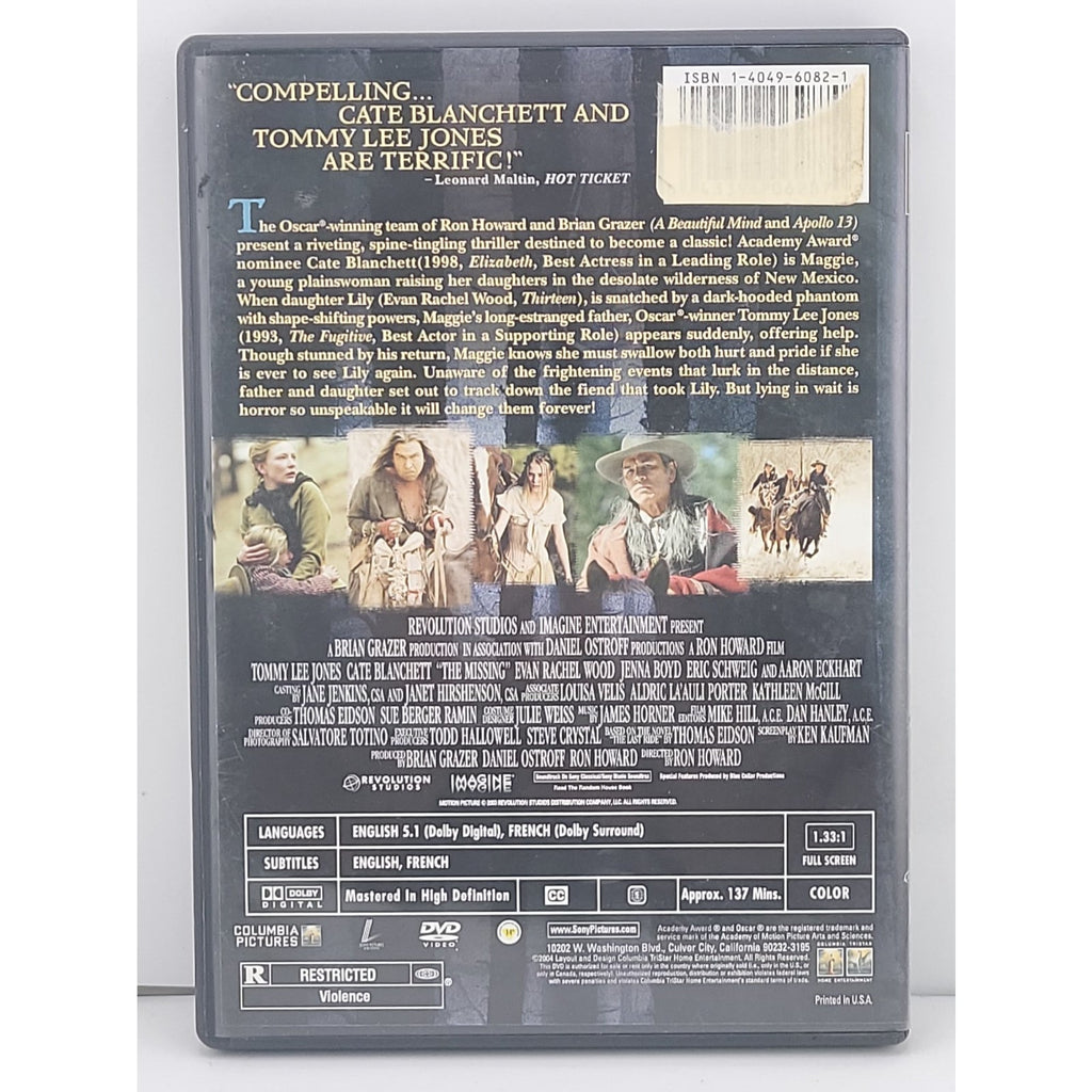The Missing (DVD, 2004, Single-Disc Version)
