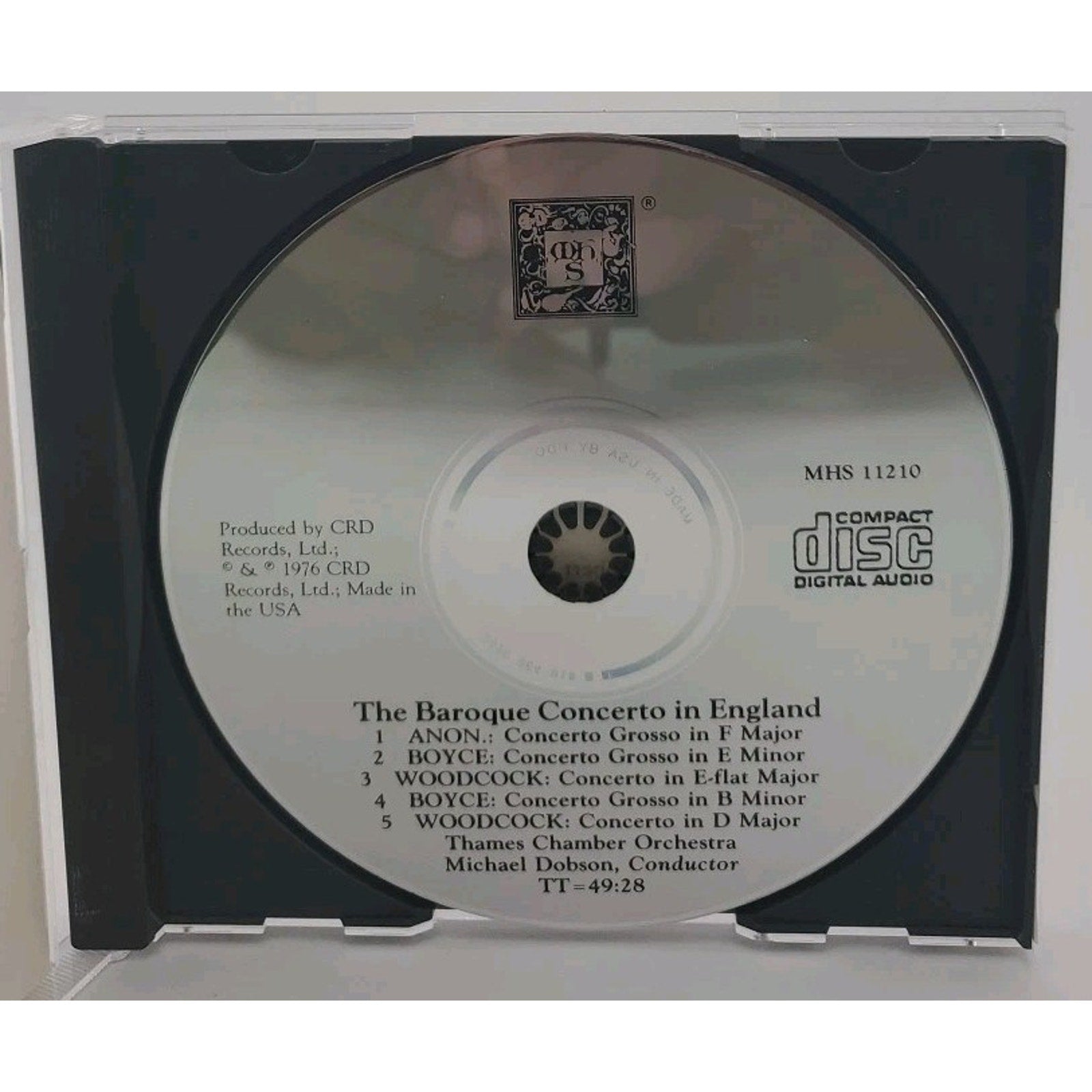 The Baroque Concerto In England 1987 CD Thames Chamber Orchestra Michal Dobson