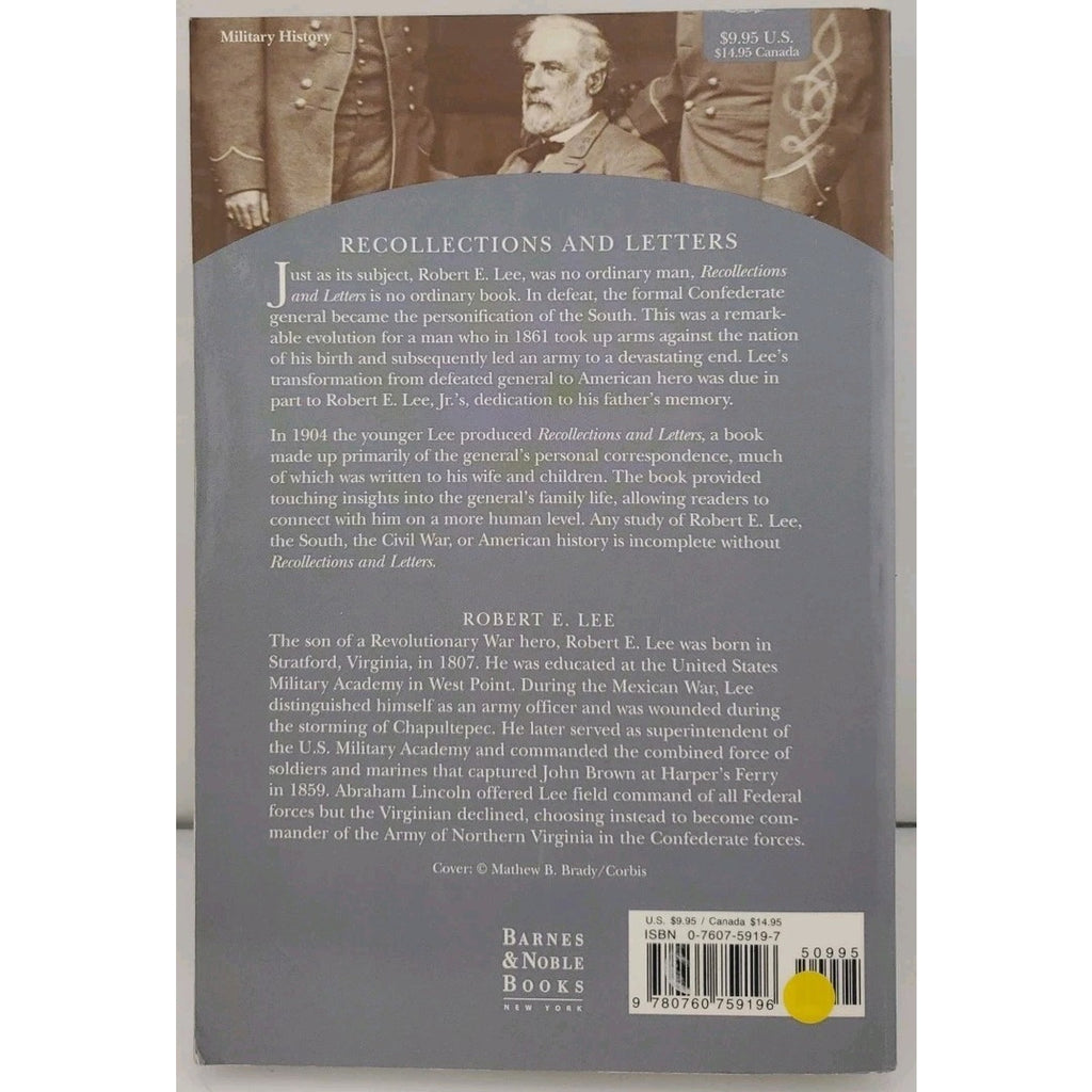 Recollections and Letters by Robert E. Lee (2004, Trade Paperback)