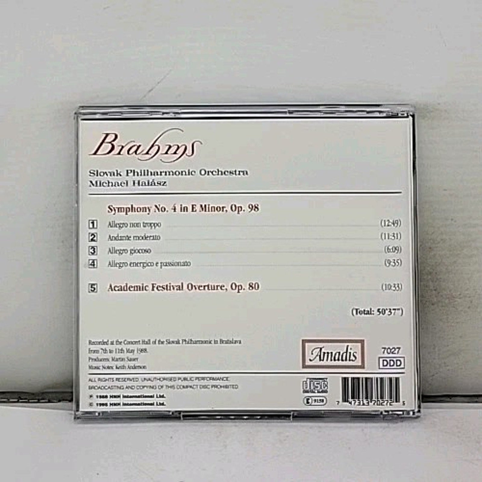 Sym 4 by J. Brahms (CD, 2000)