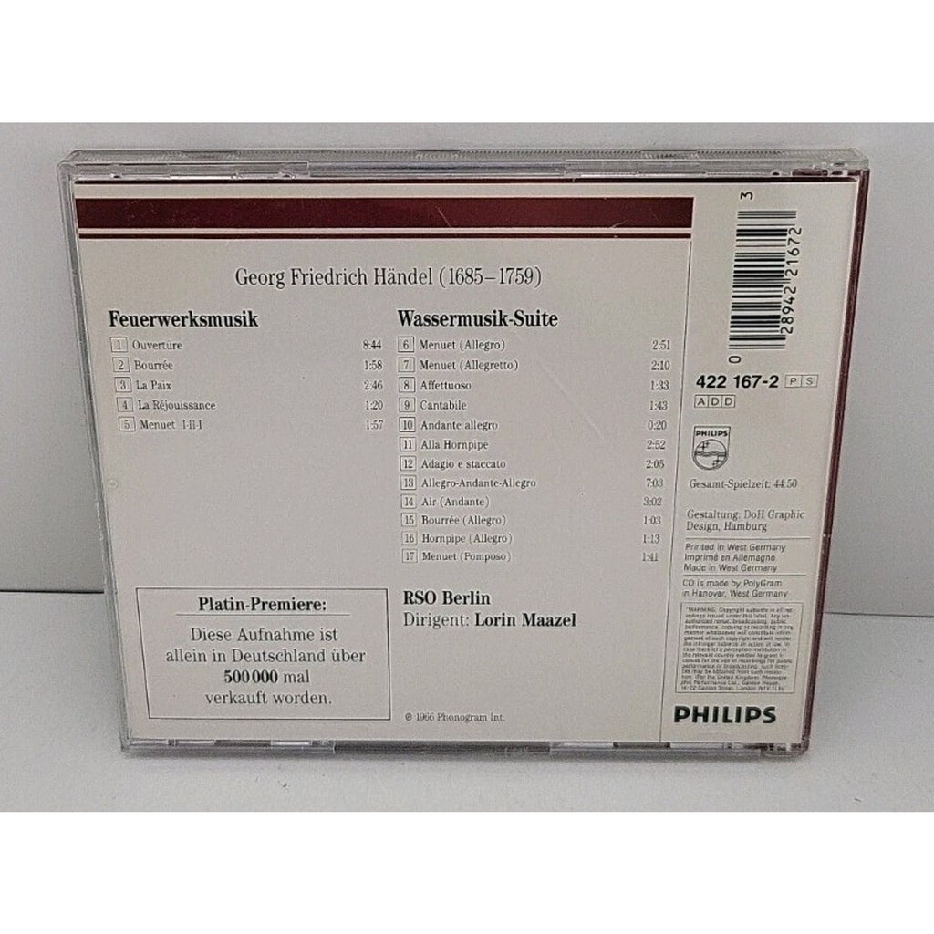 Georg Friedrich Händel Feuerwerksmusik/ Wassermusik - Suite CD