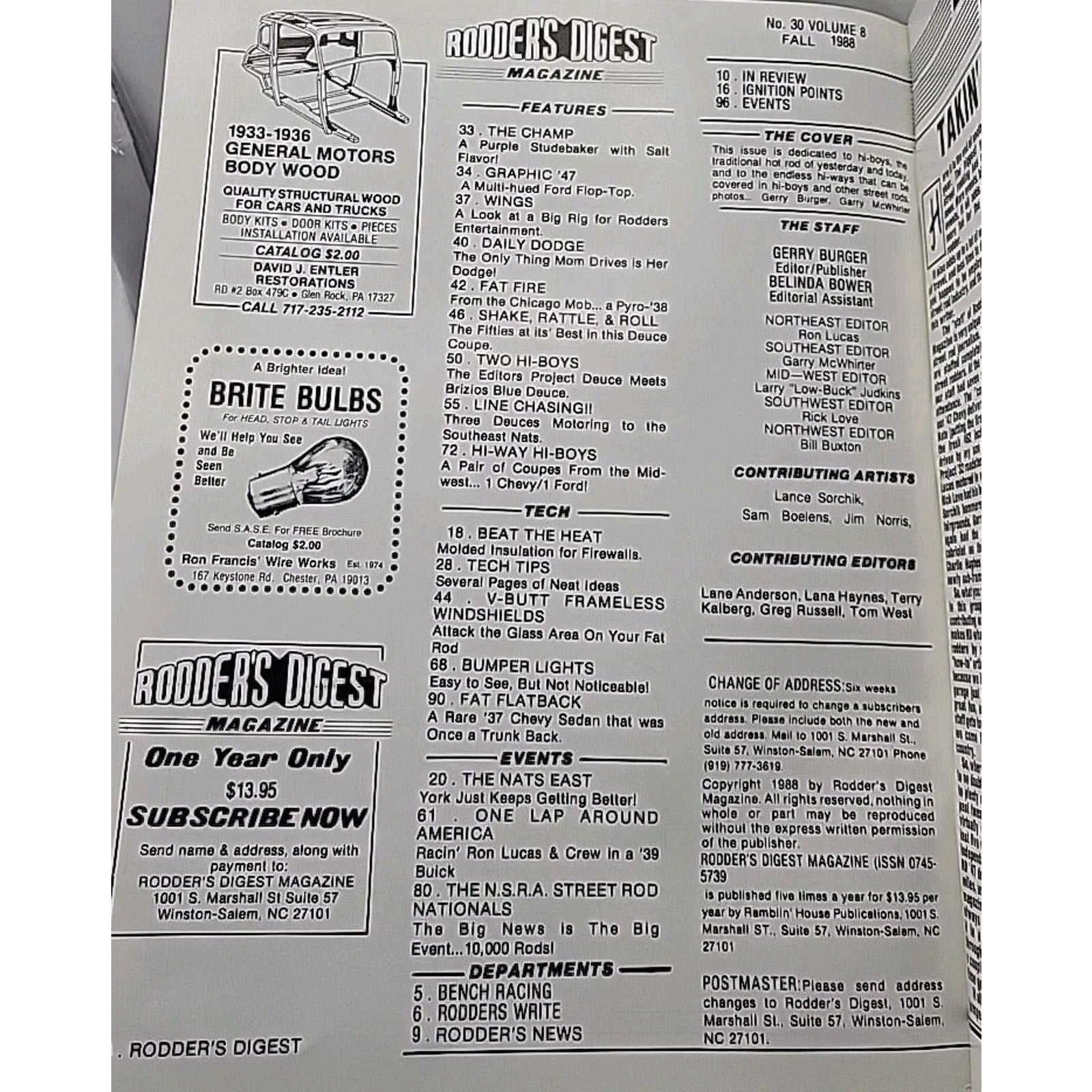Rodder's Digest Magazine Fall 1988 Volume 8 No. 30