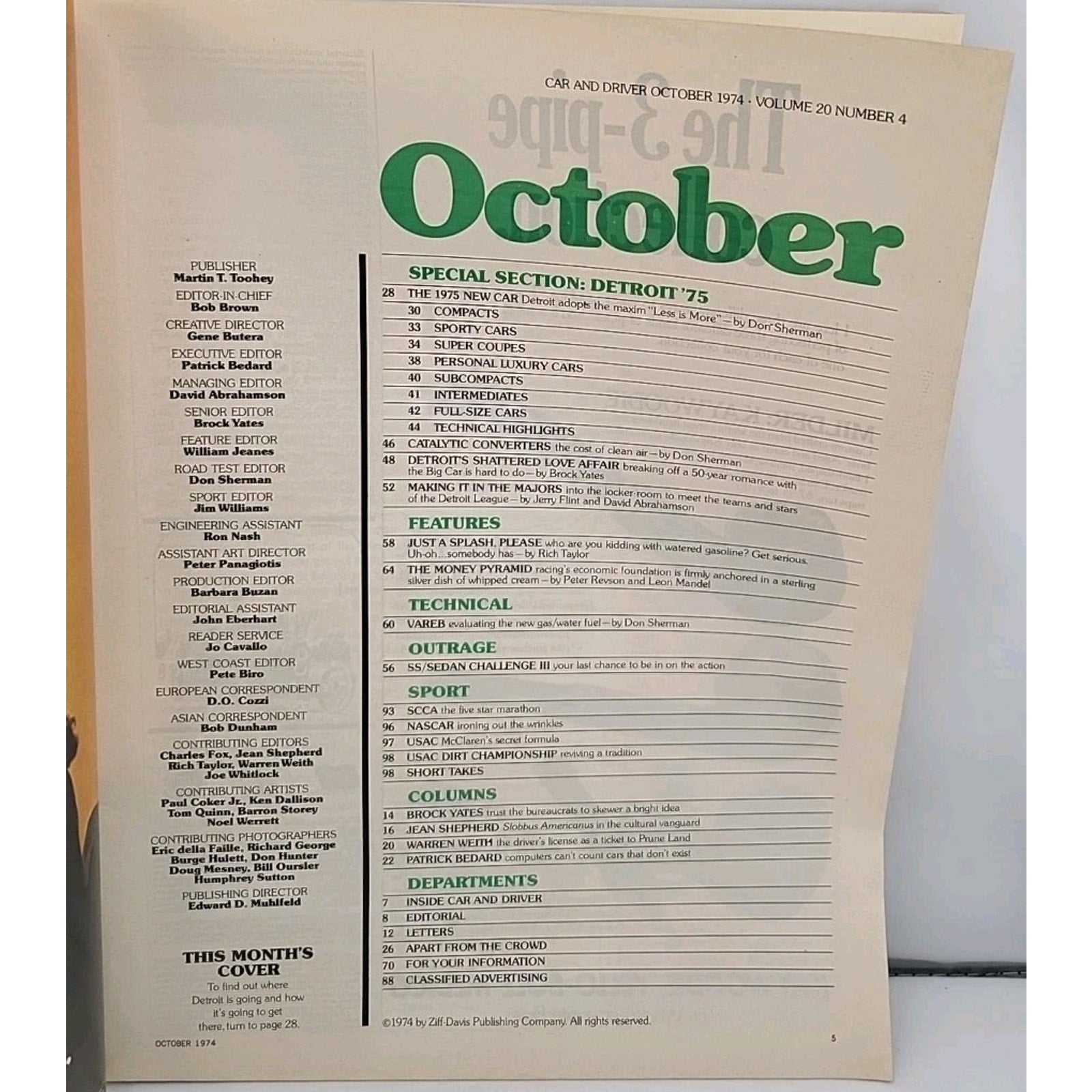 Car And Driver Magazine - October 1974 - Volume 20 Number 4