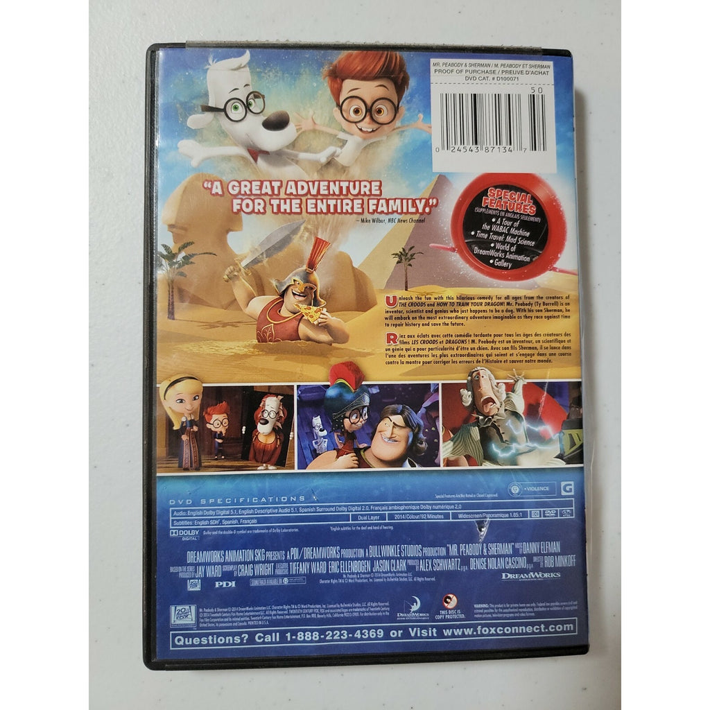 Mr. Peabody Sherman (DVD, 2014,Canadian)