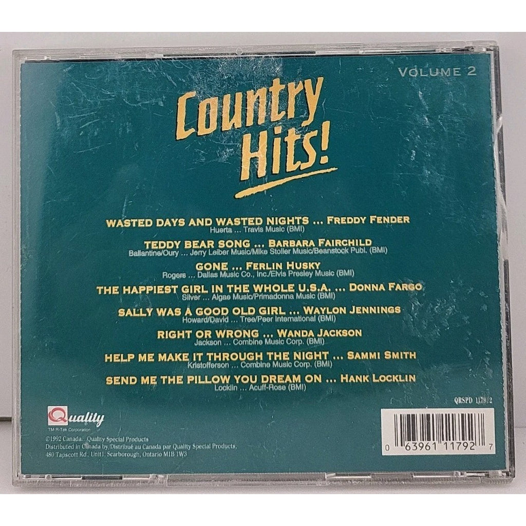 Various Artists – Choice Country Hits! Volume 2 CD 1992 Waylon Jennings Quality