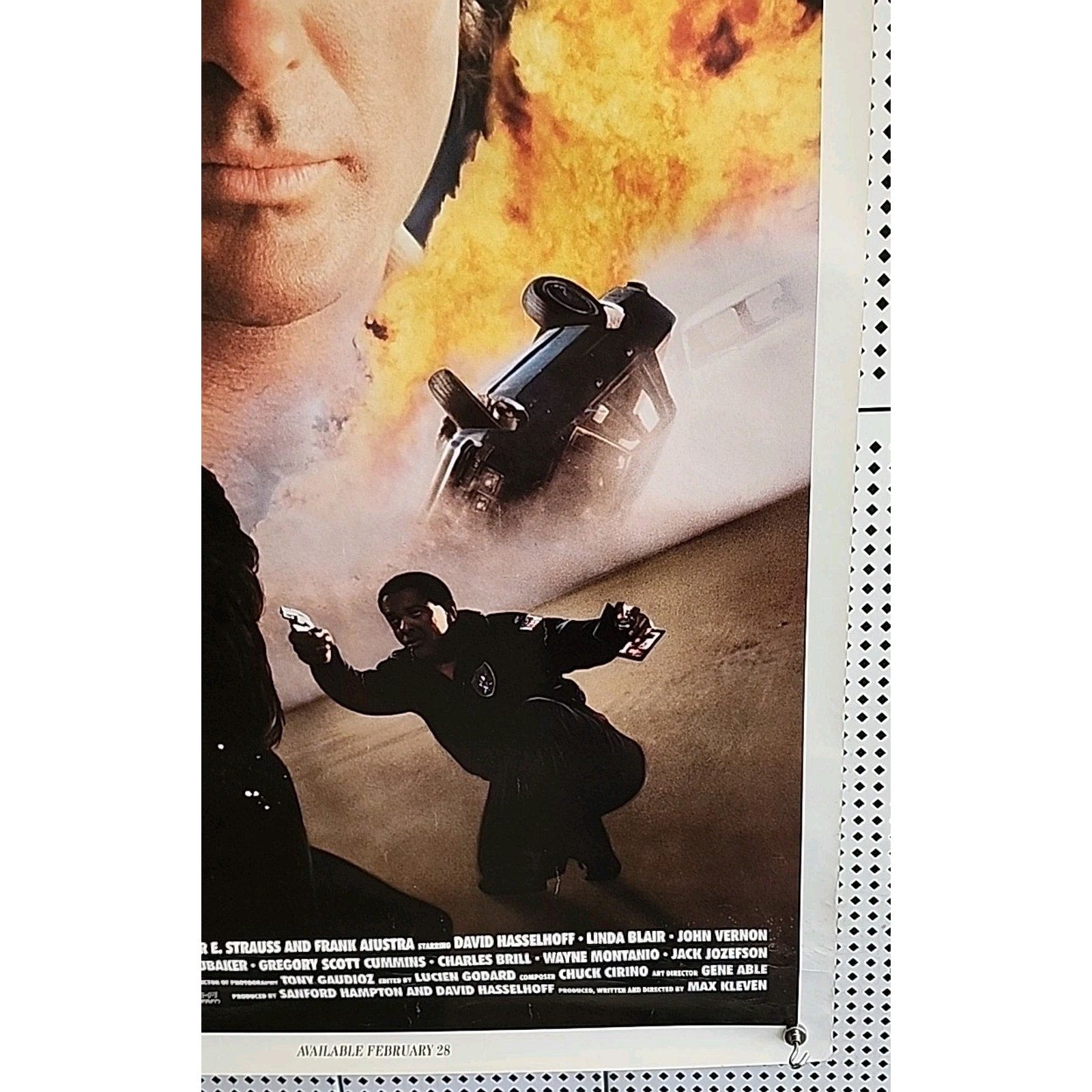 1990 Bail Out Starring David Hasselhoff & Linda Blair Video Movie Poster 27x40
