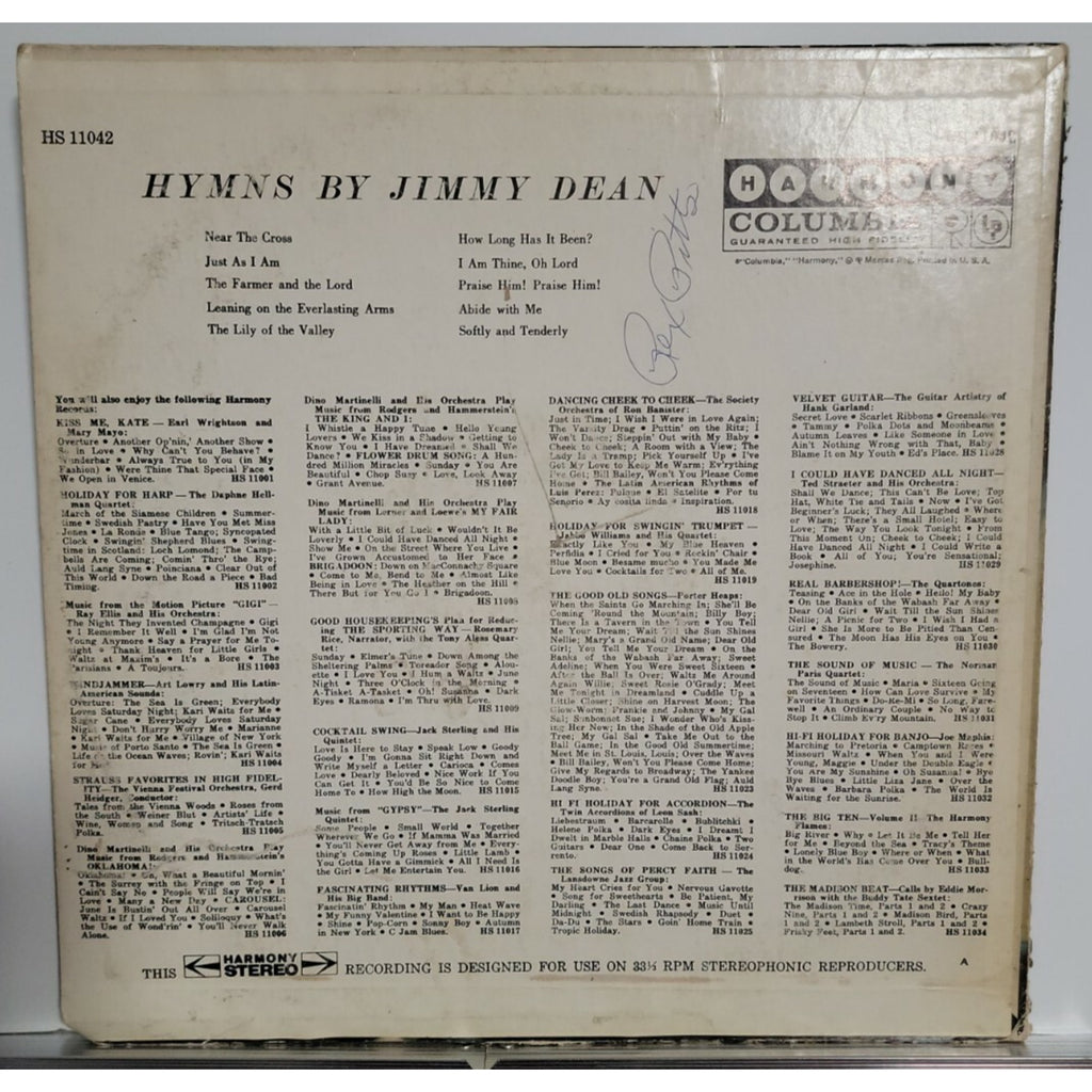 Jimmy Dean – Hymns By Jimmy Dean (Vinyl)