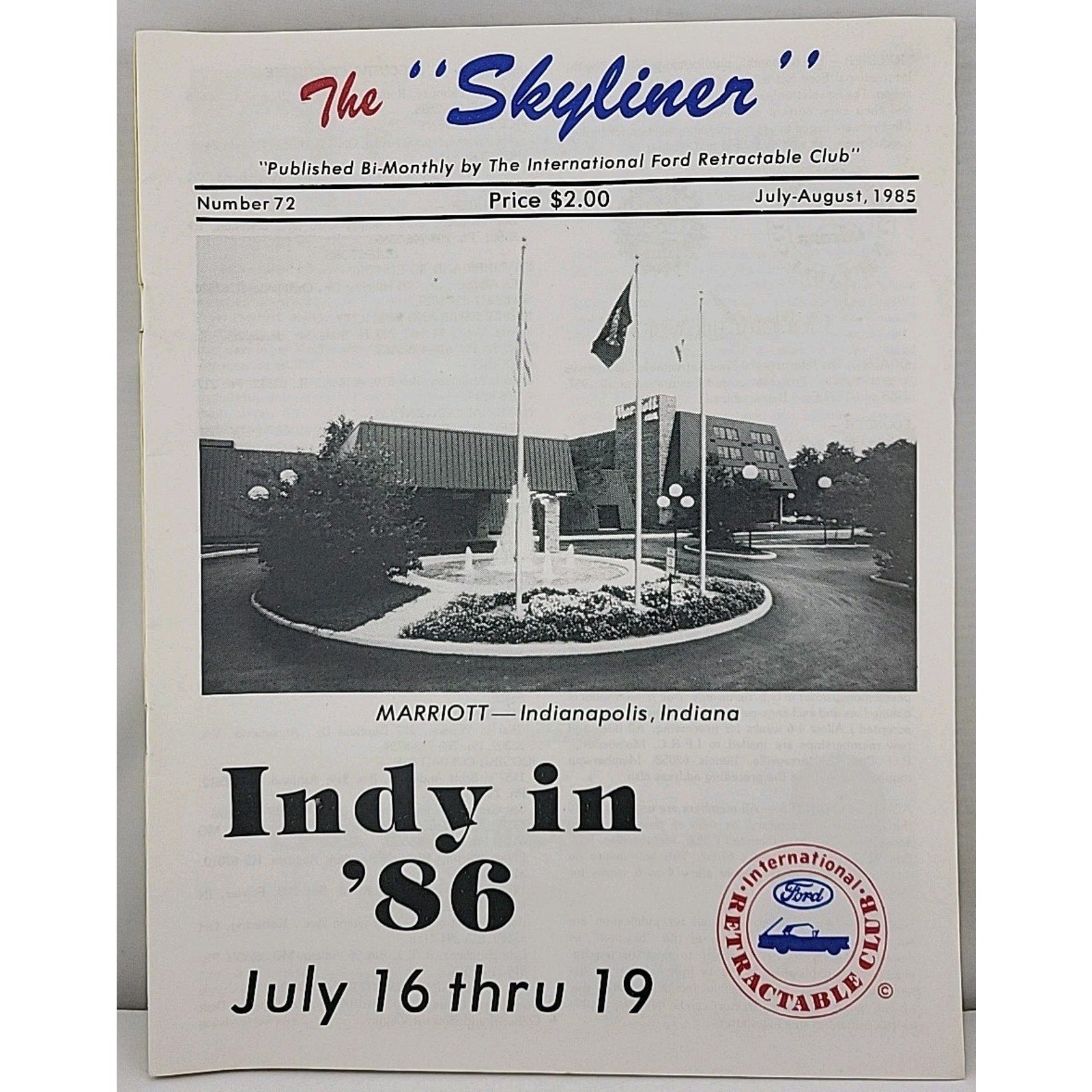 The Skyliner Newsletter - International Retractable Club - July-August 1985...
