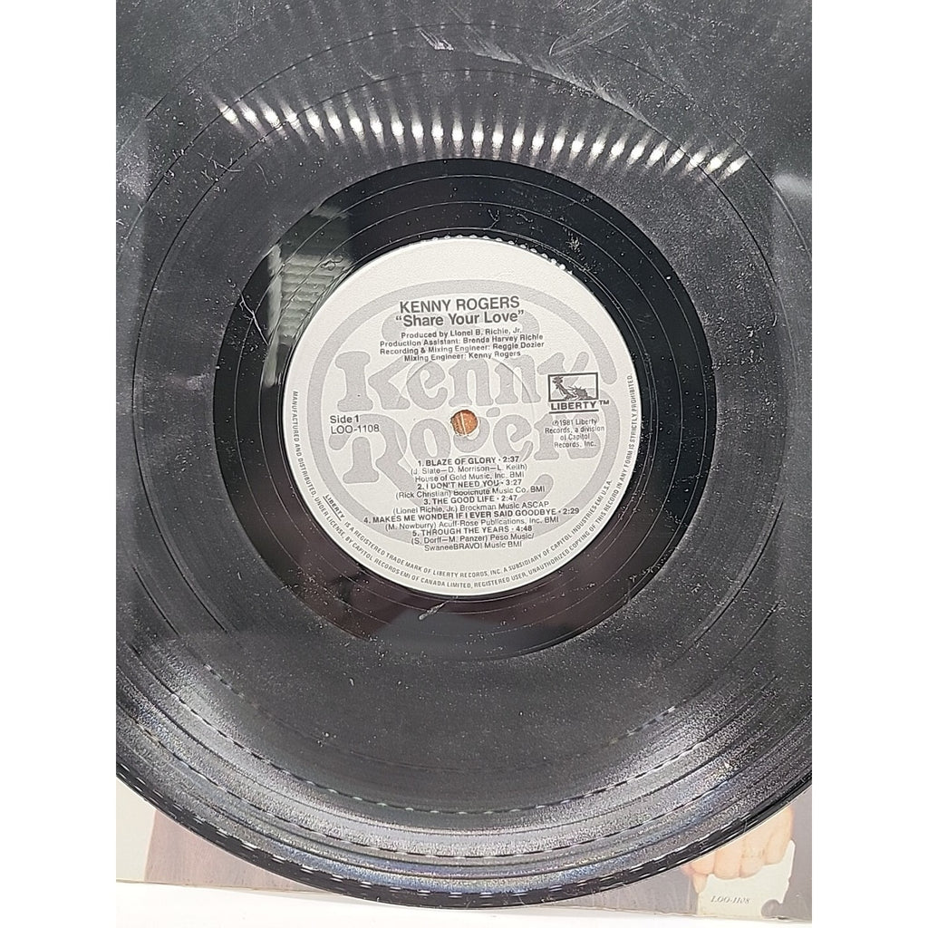 Kenny Rogers Share Your Love (Record)
