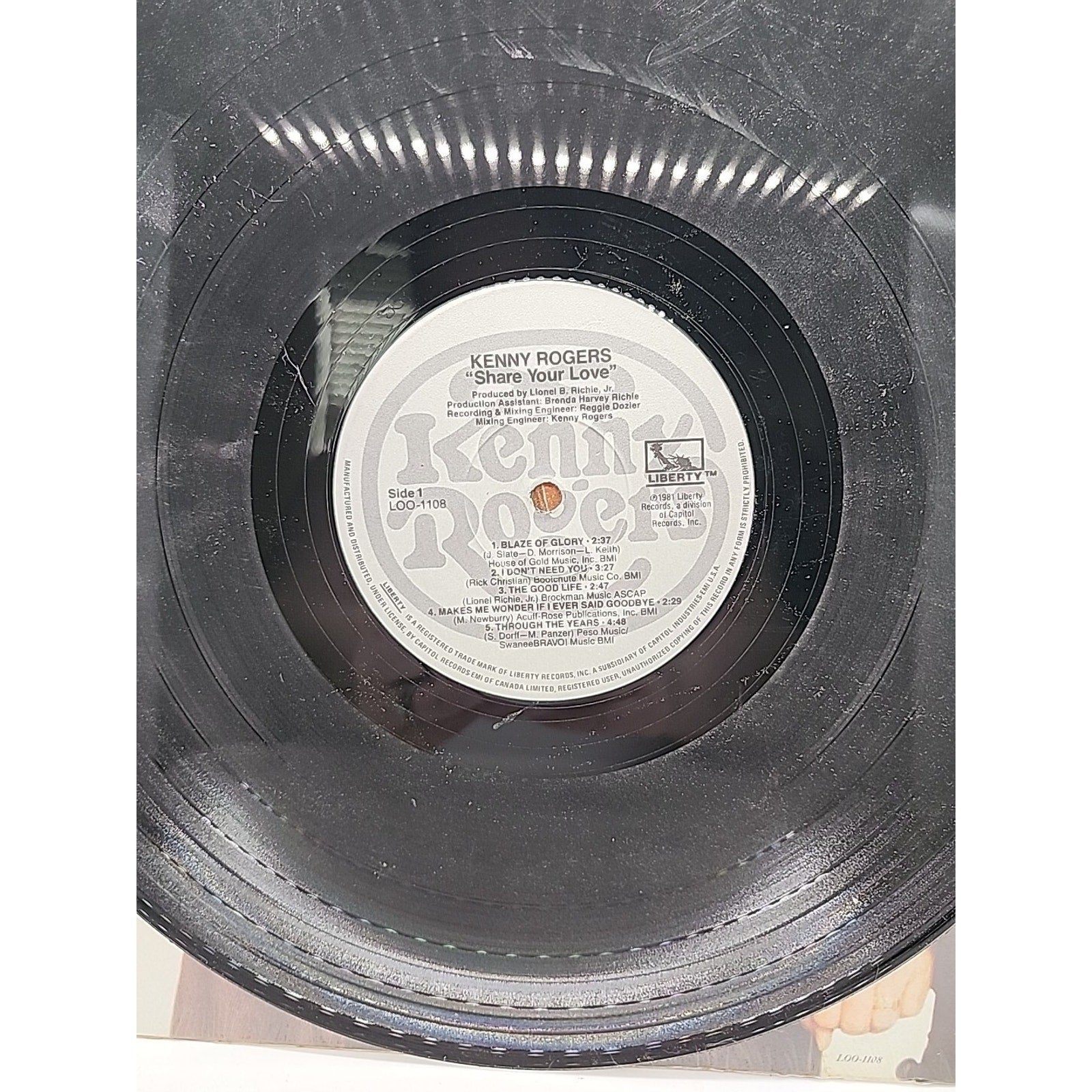 Kenny Rogers Share Your Love (Record)
