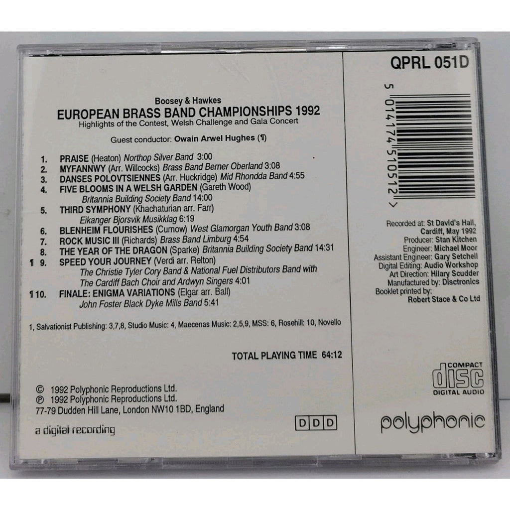 Boosey & Hawkes European Brass Band Championship 1992 CD
