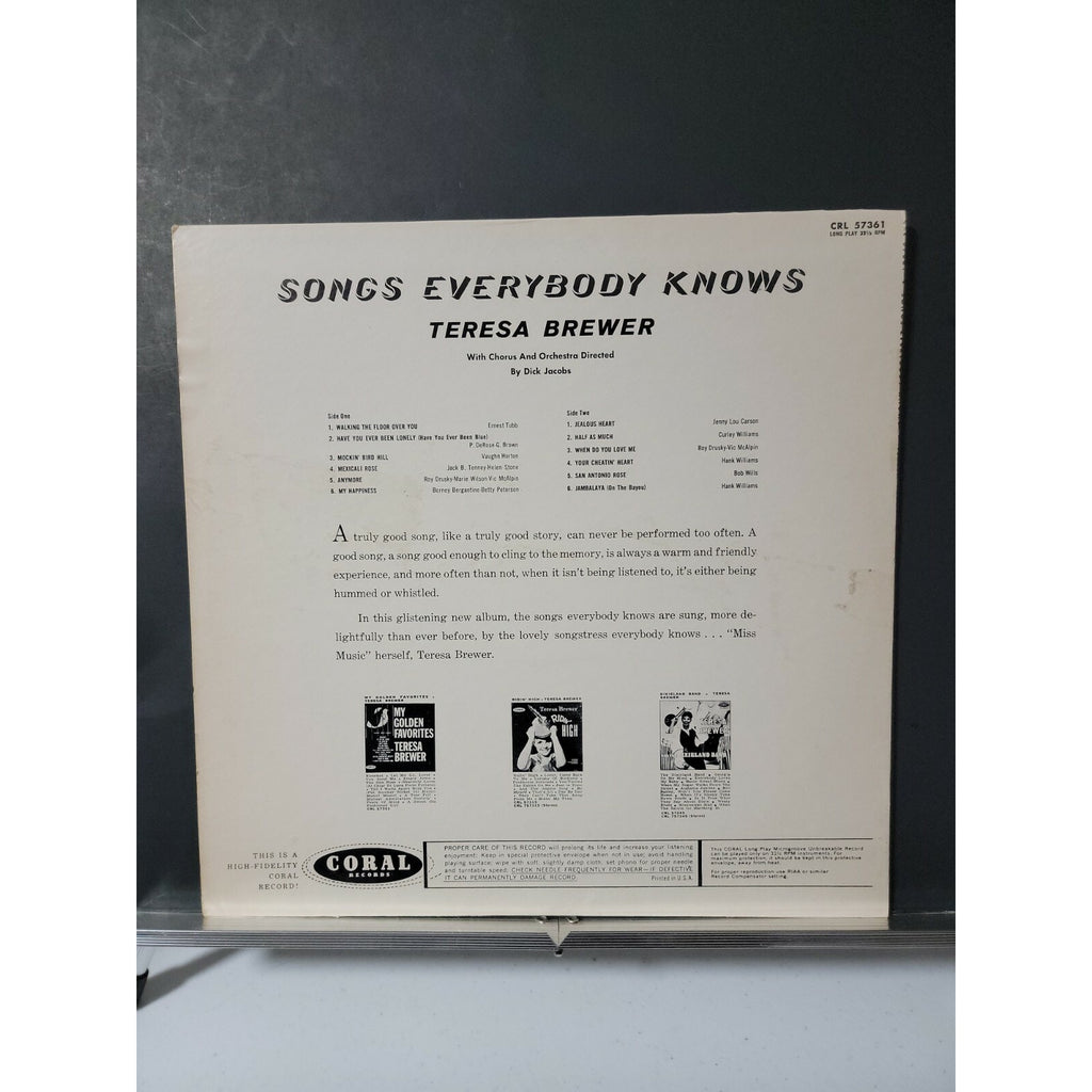 Teresa Brewer – Songs Everybody Knows (Vinyl)