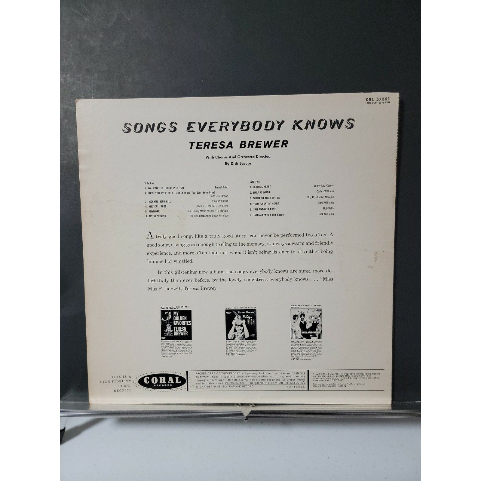 Teresa Brewer – Songs Everybody Knows (Vinyl)