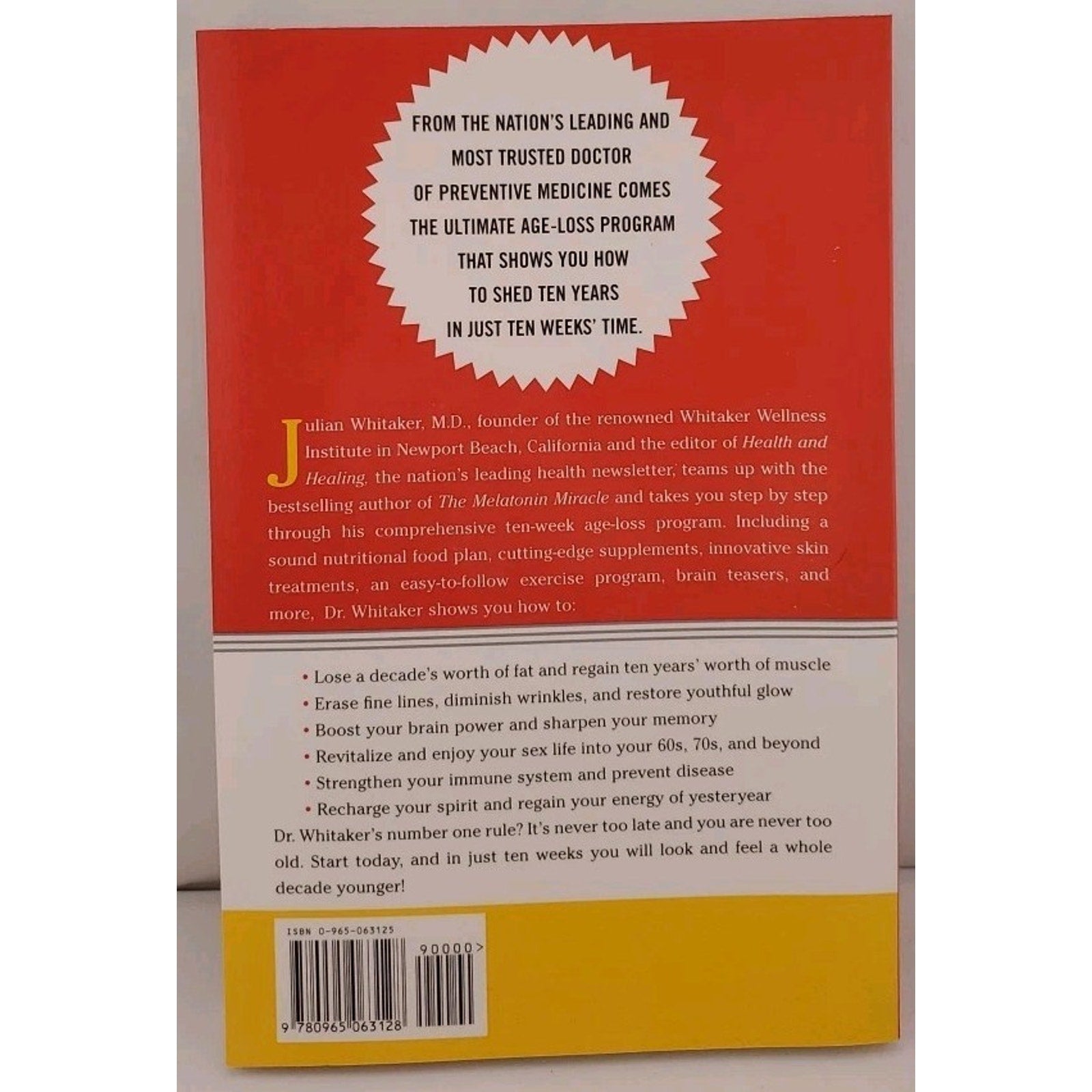Shed 10 Years in 10 Weeks by Julian M. Whitaker (1997, Trade Paperback)