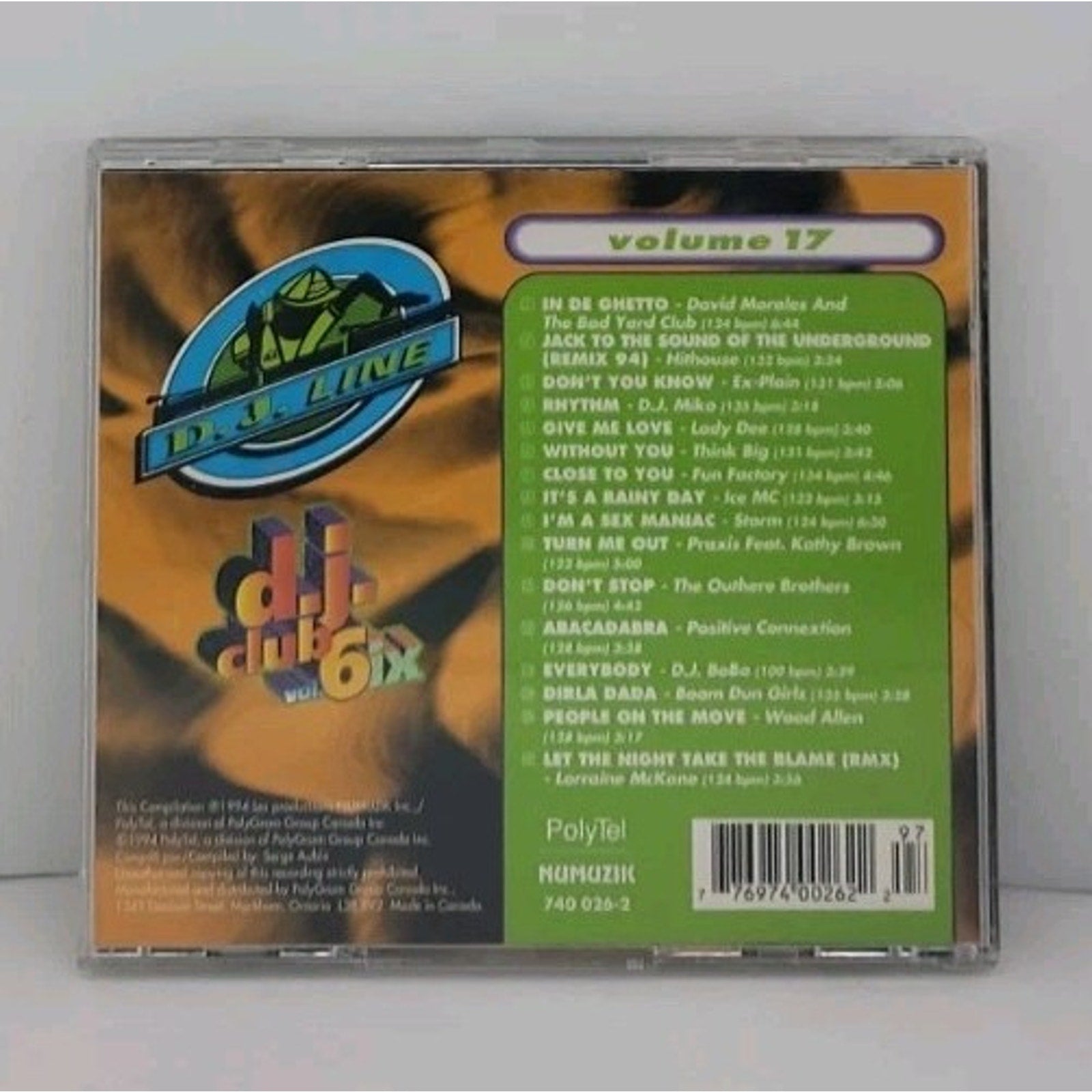 D.J. Line Volume 17 Dj Club Sixx Music CD Compilation