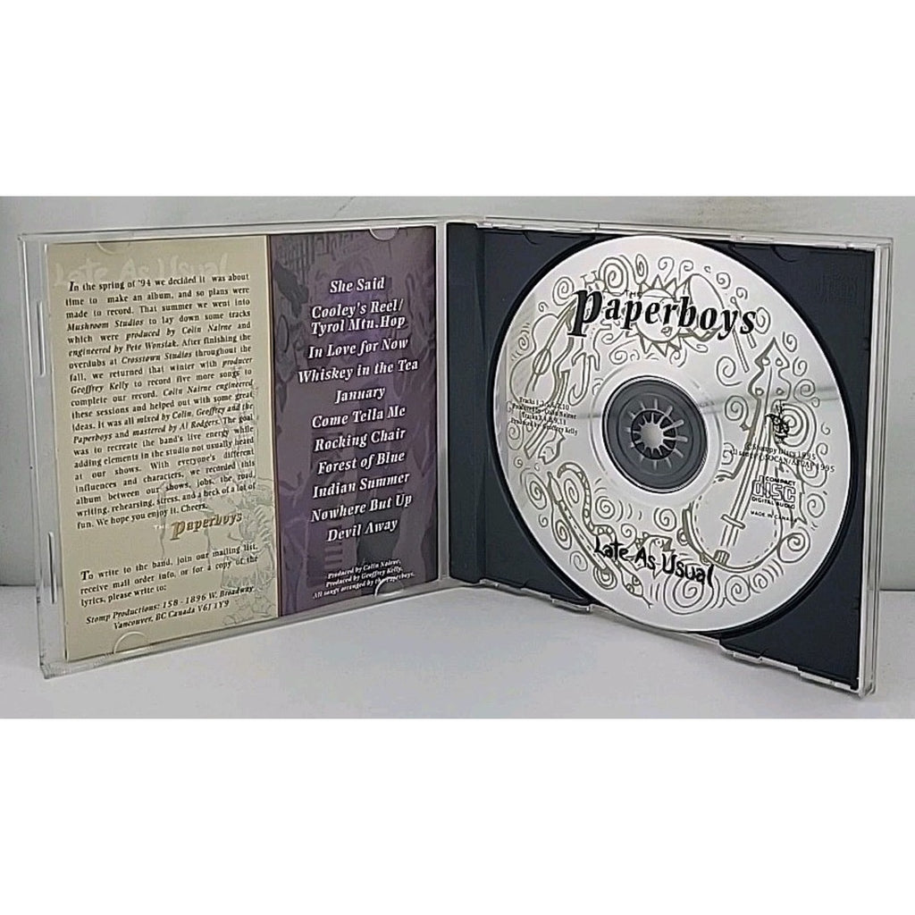 The Paperboys Late As Usual CD Canadian Folk Celtic Music