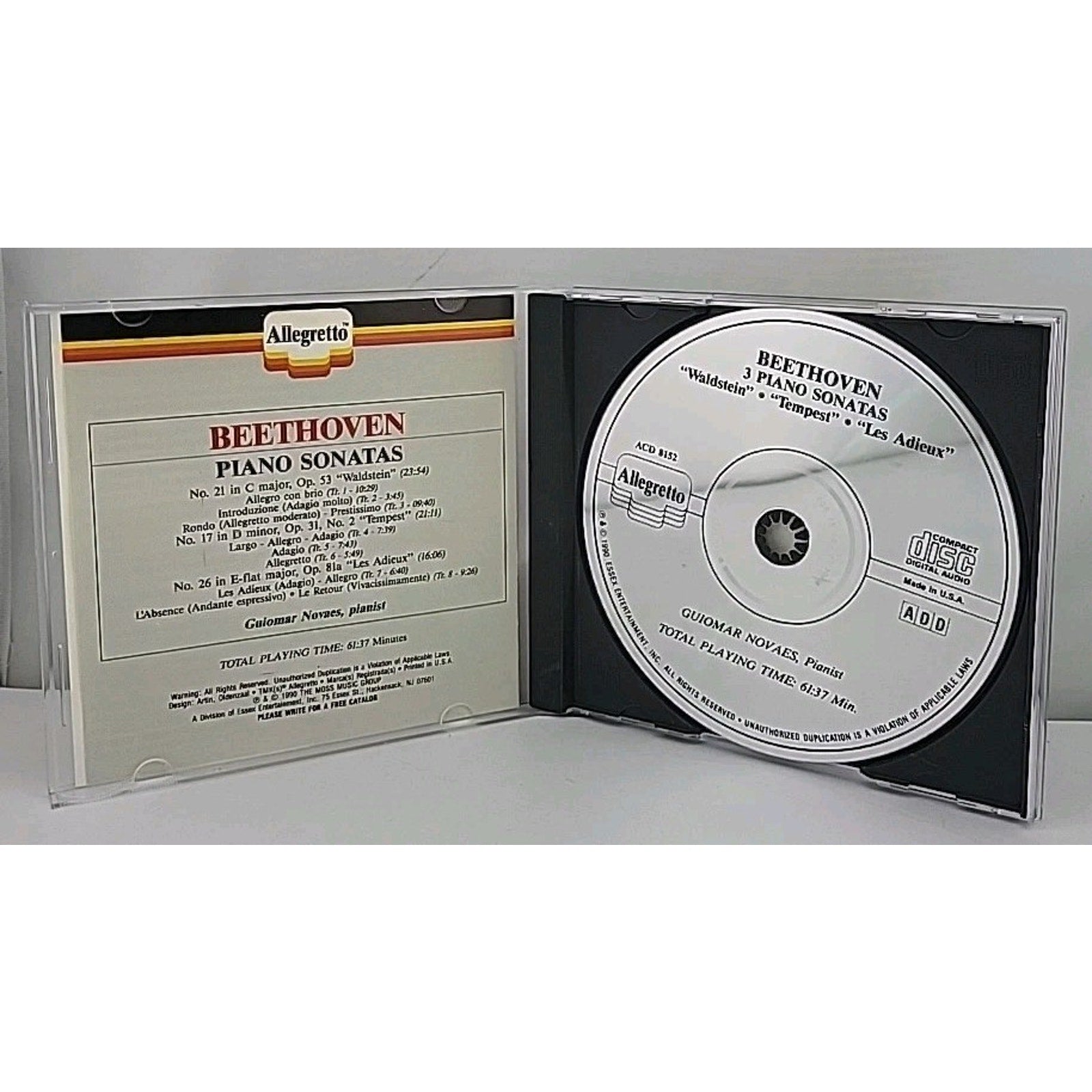 Piano: Beethoven: Piano Sonatas 21, 17 & 26 / Guiomar Novaes CD Allegretto Vox