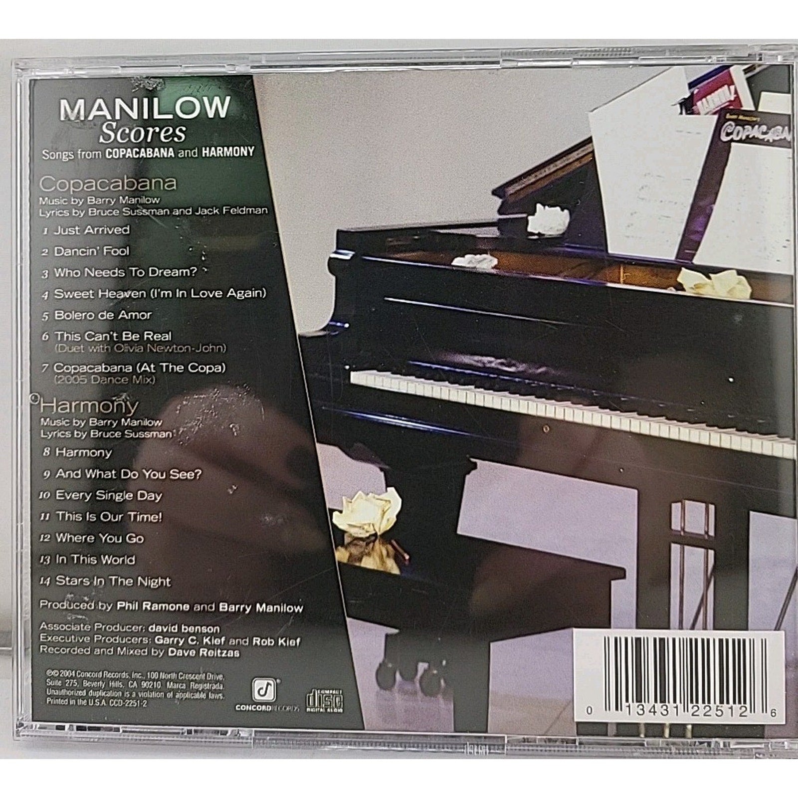 Scores-Songs from Copacabana and Harmony by Barry Manilow (CD, 2004)