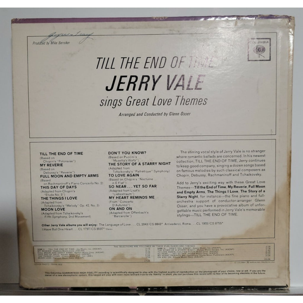 Jerry Vale – Till The End Of Time (Vinyl)