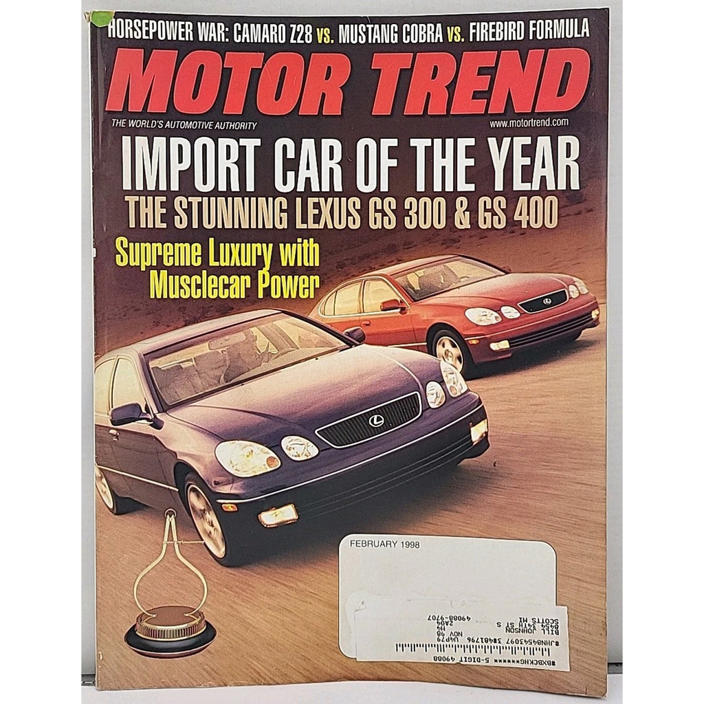 Motor Trend Magazine - February 1998 -