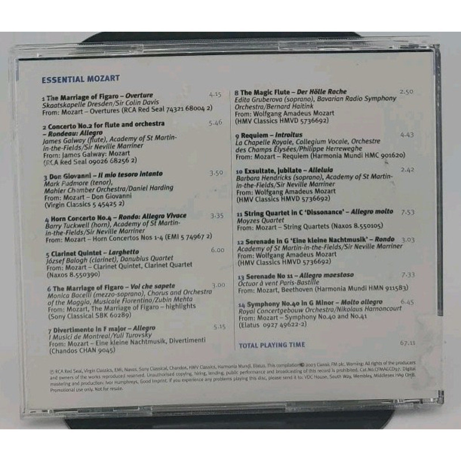 Classic FM Essential Mozart CD