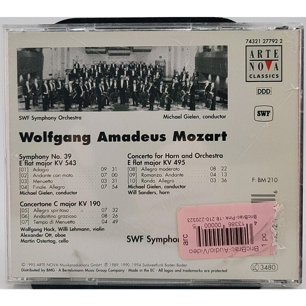 Wolfgang Amadeus Mozart Symphony No. 39 Concertone Horn Concerto Cd