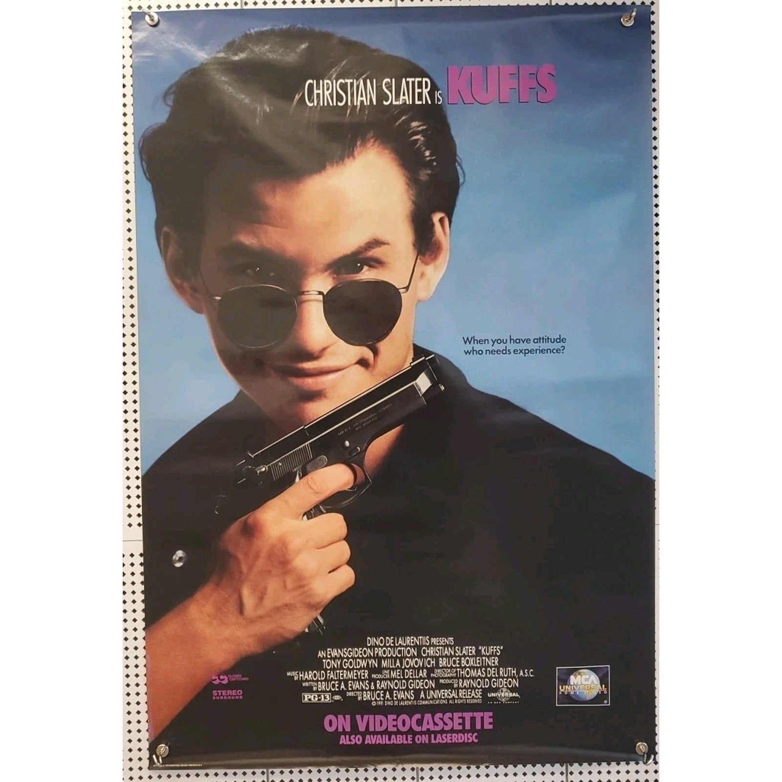 Original 1991 Kuffs Movie Poster - 27"x 40" - Christian Slater
