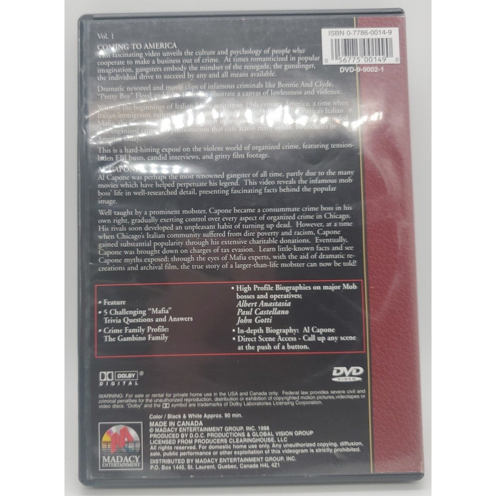La Cosa Nostra: The Mafia - An Expose Vol. 1 (DVD, 1998)