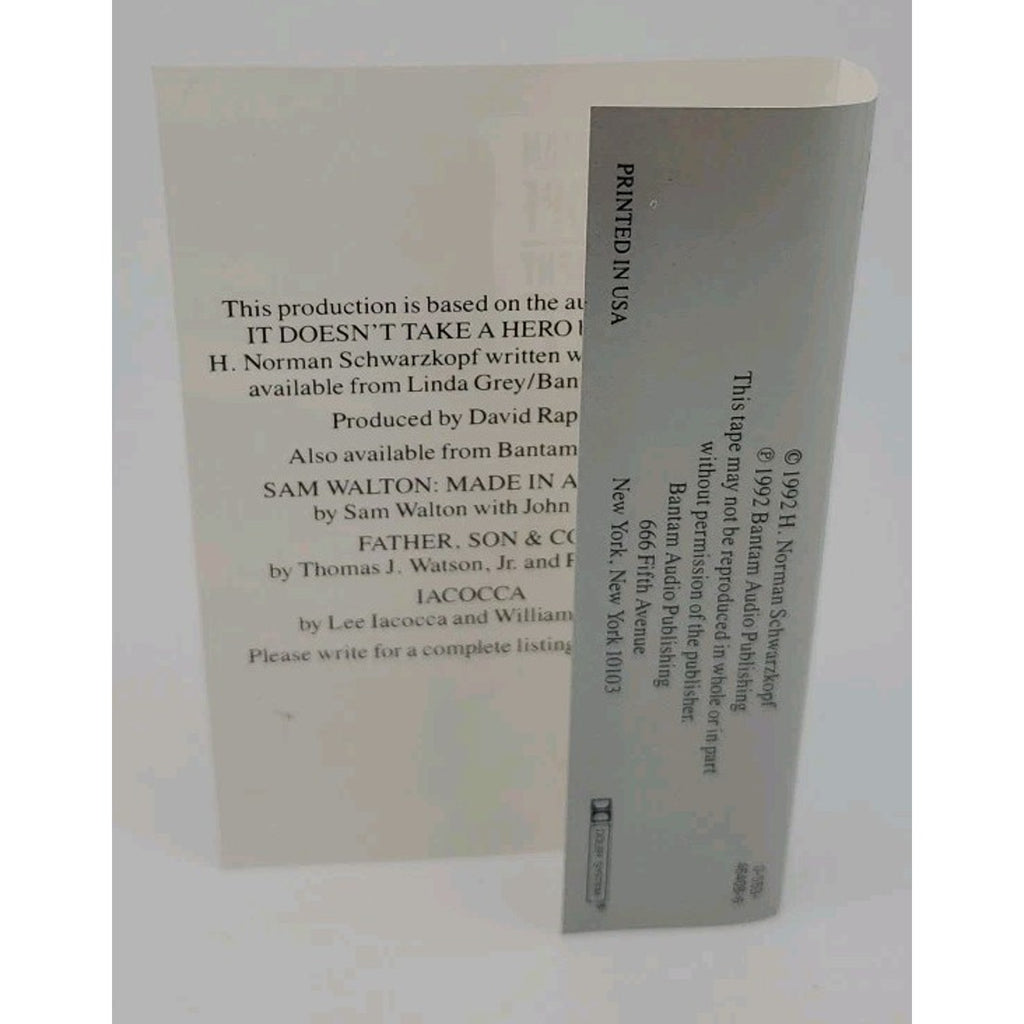 General H. Norman Schwarzkopf It Doesnt Take A Hero 4 Parts Cassette