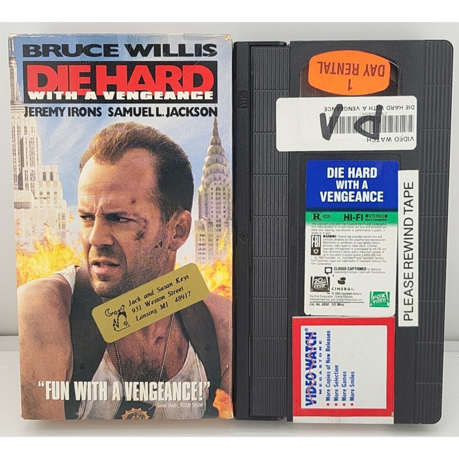 Die Hard 3: Die Hard With a Vengeance (VHS, 1997) *ACCEPTABLE*