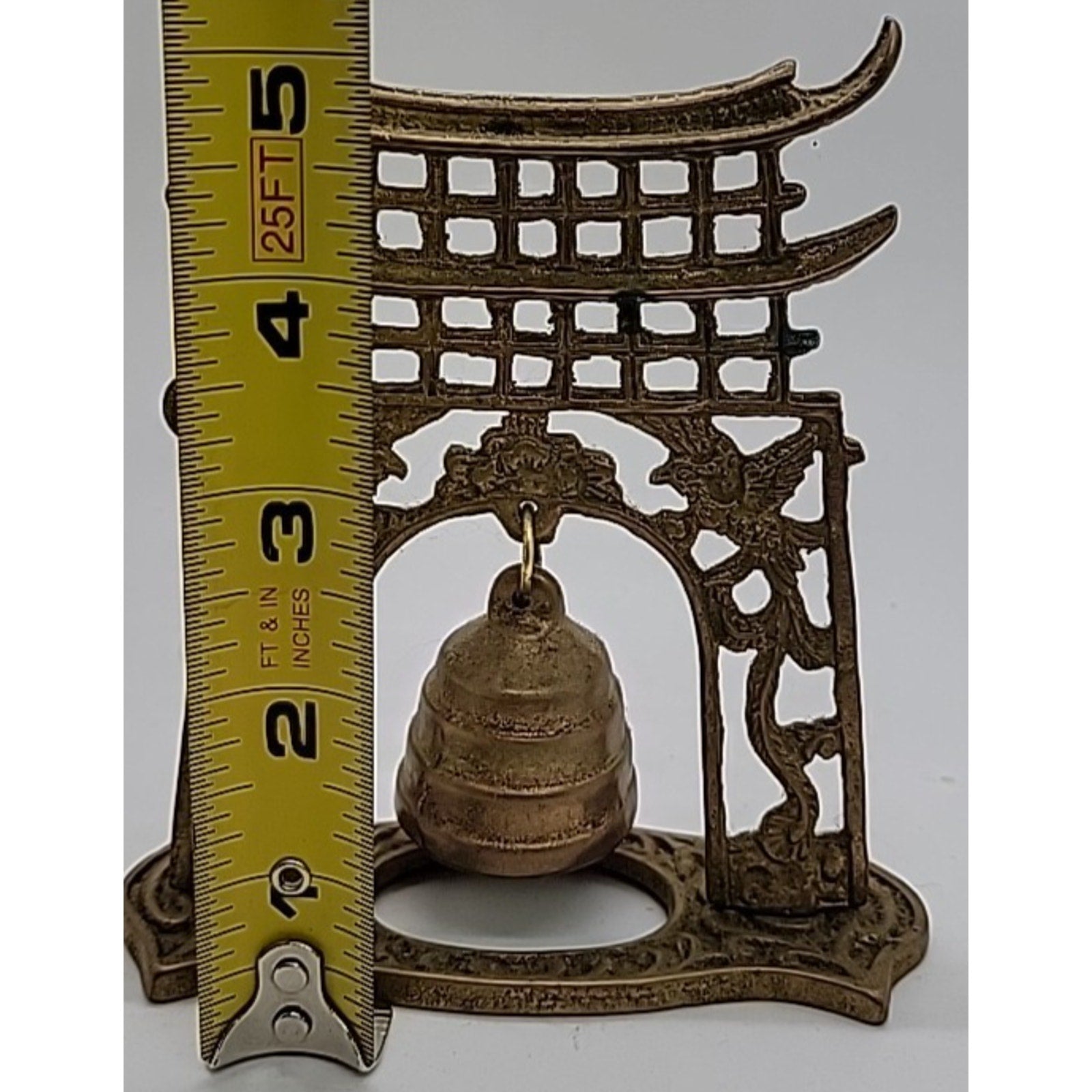 1960s Vintage Brass Pagoda Temple Style Bell