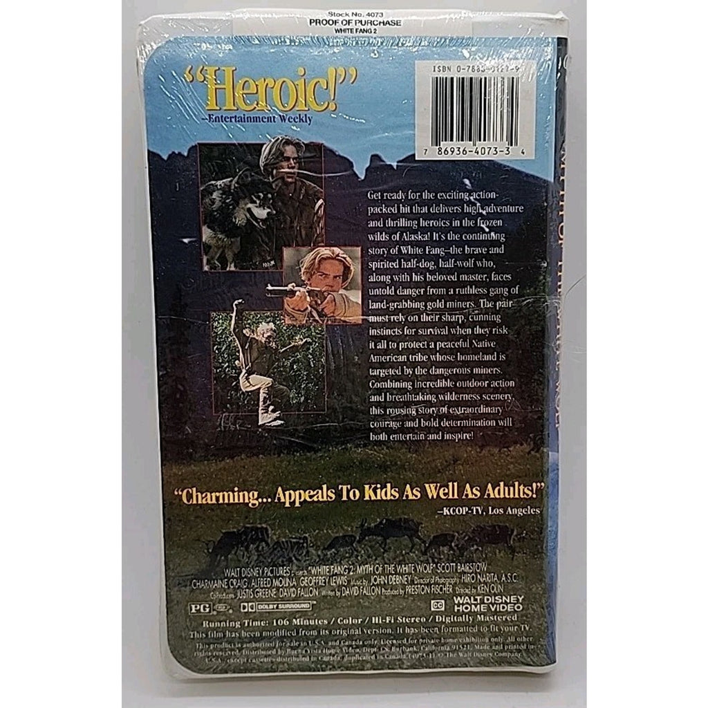 White Fang 2: Myth of the White Wolf (VHS, 1994) *Brand New*