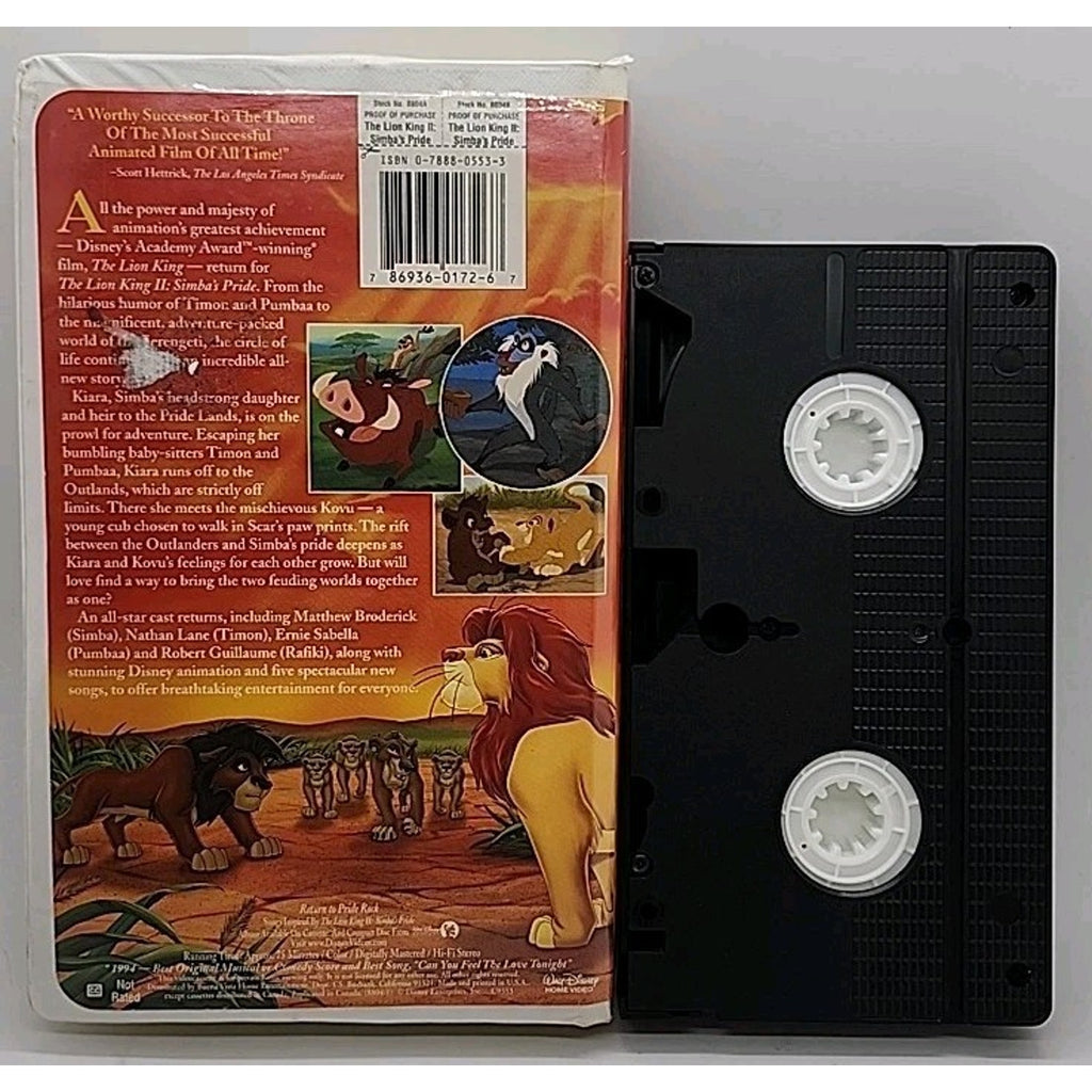 The Lion King II: Simba's Pride (VHS, 1998)
