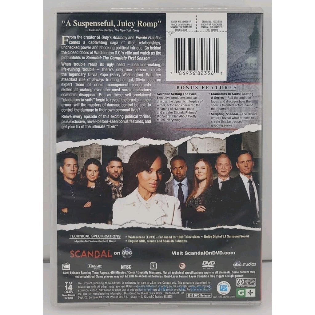 Scandal: the Complete First Season (DVD)